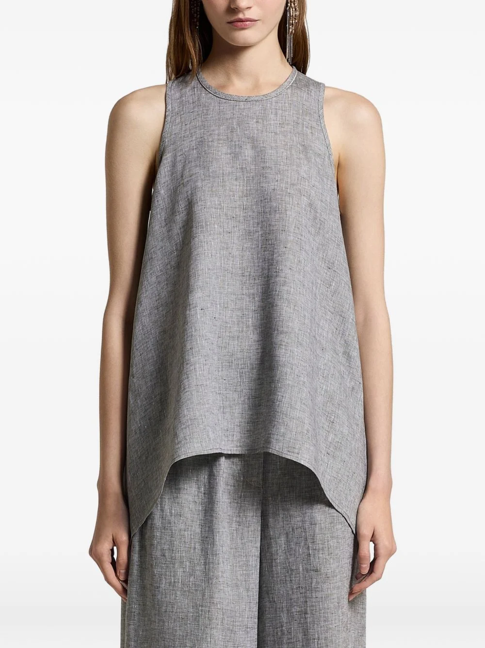 asymmetric sleeveless top - 1