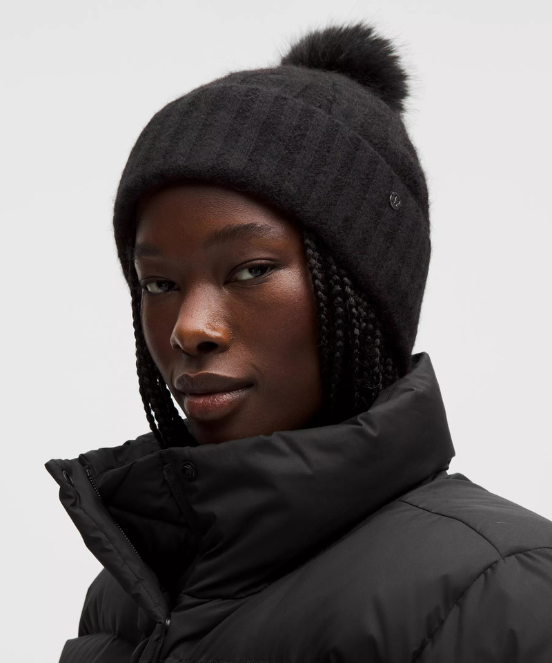 lululemon Alpaca Wool-Blend Cable-Knit Fleece-Lined Pom Beanie outlook