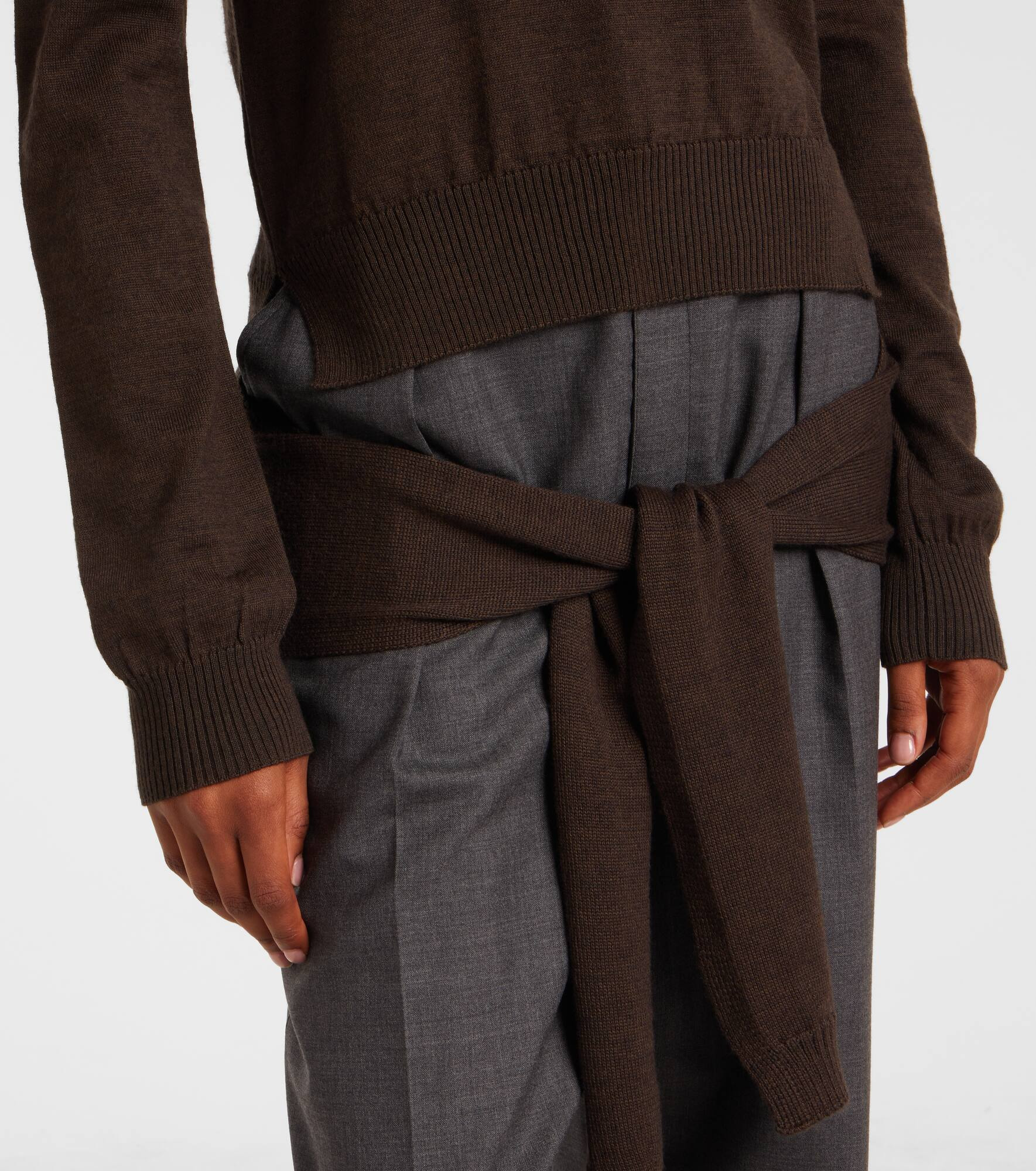 Trompe l'oeil wool-blend sweater - 5