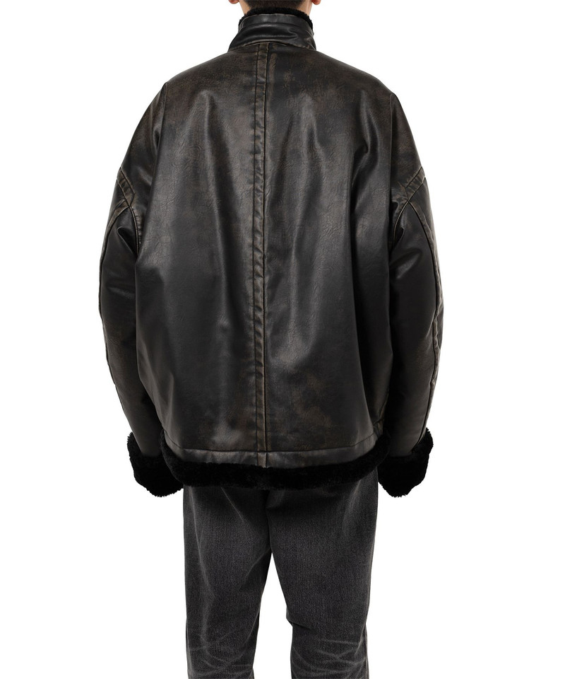 Coated Big Zip Boa Jacket 5