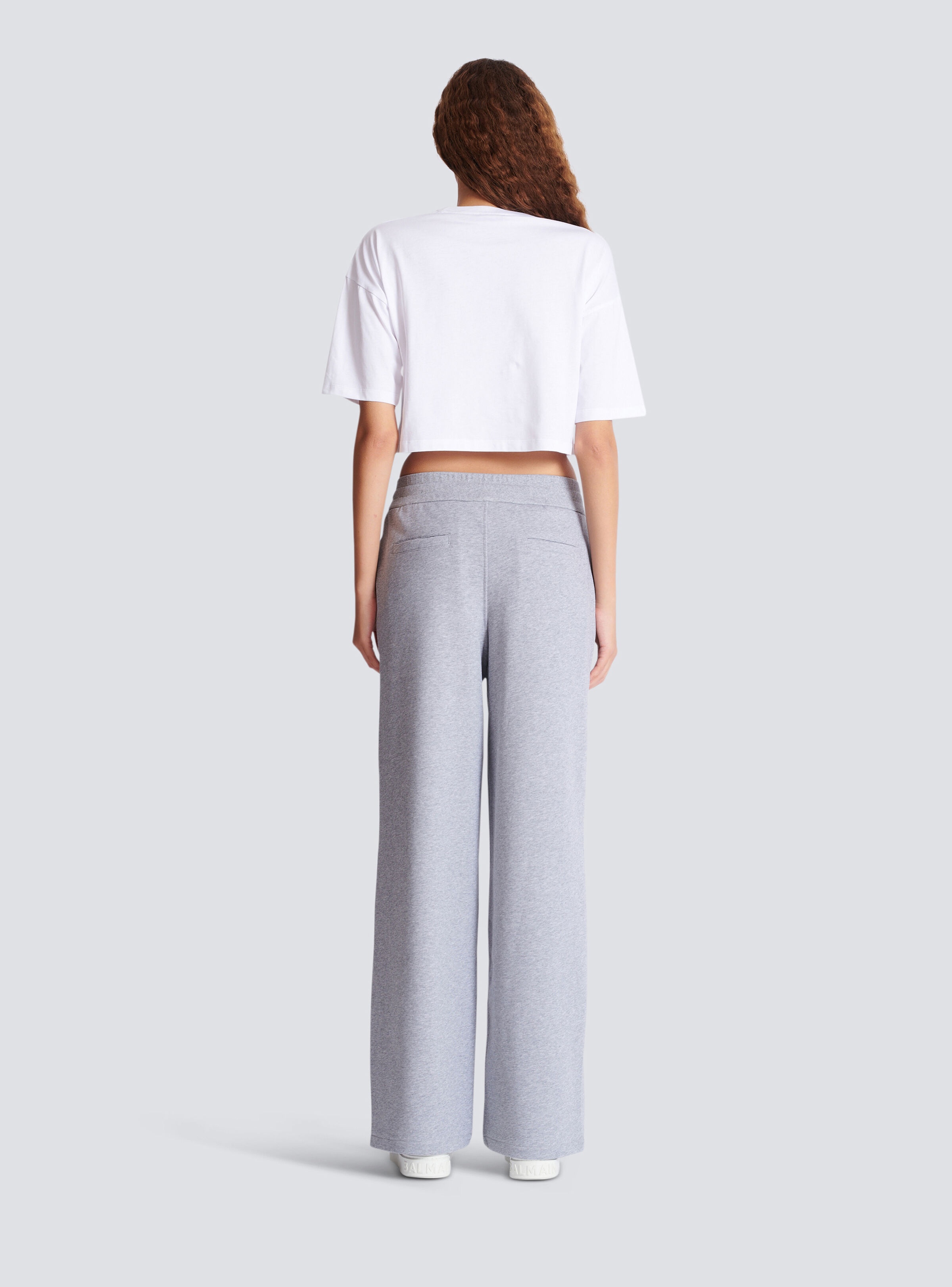Boxy cropped T-shirt with Balmain print - 4