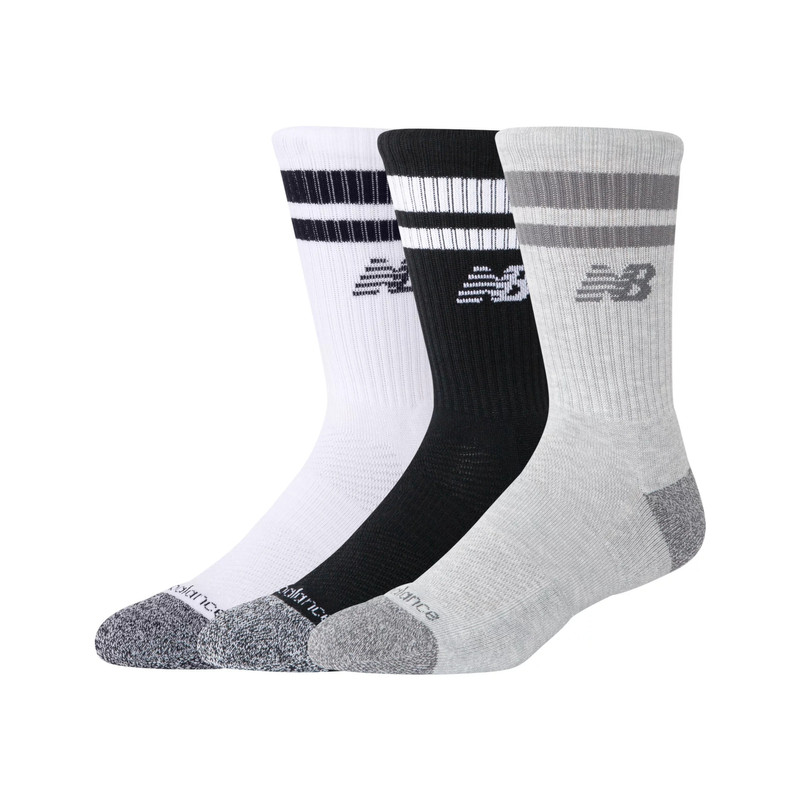 Unisex Active Lifestyle Striped Crew Socks 3 Pack 1