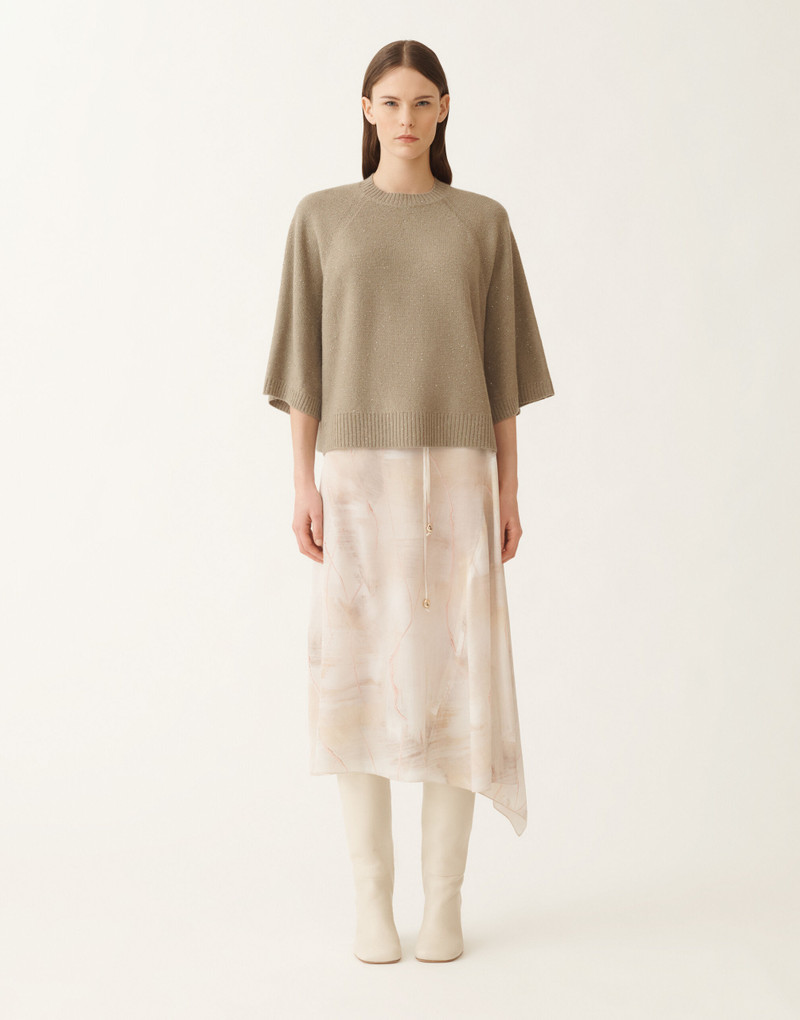 Wool and silk cape with sequins 3