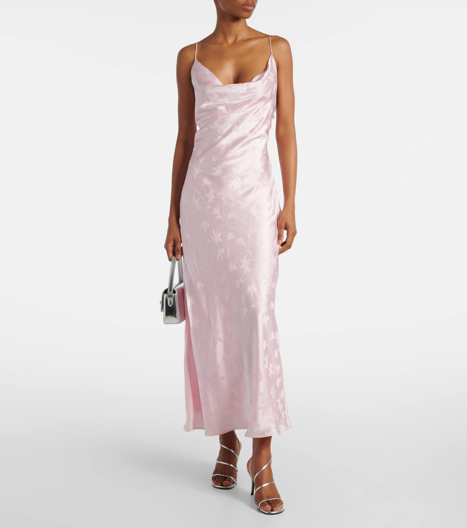 Bridal silk satin midi dress - 2