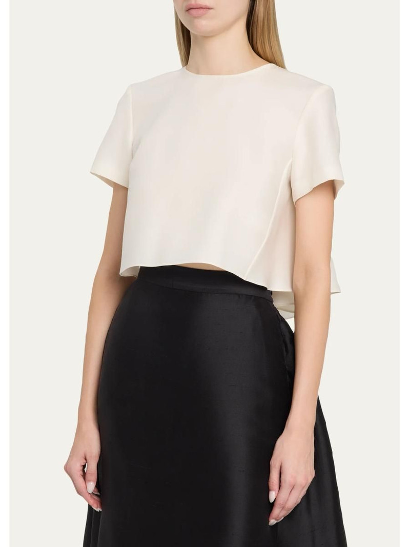 Mariel Wool-Silk Faille Full Crop Top 4