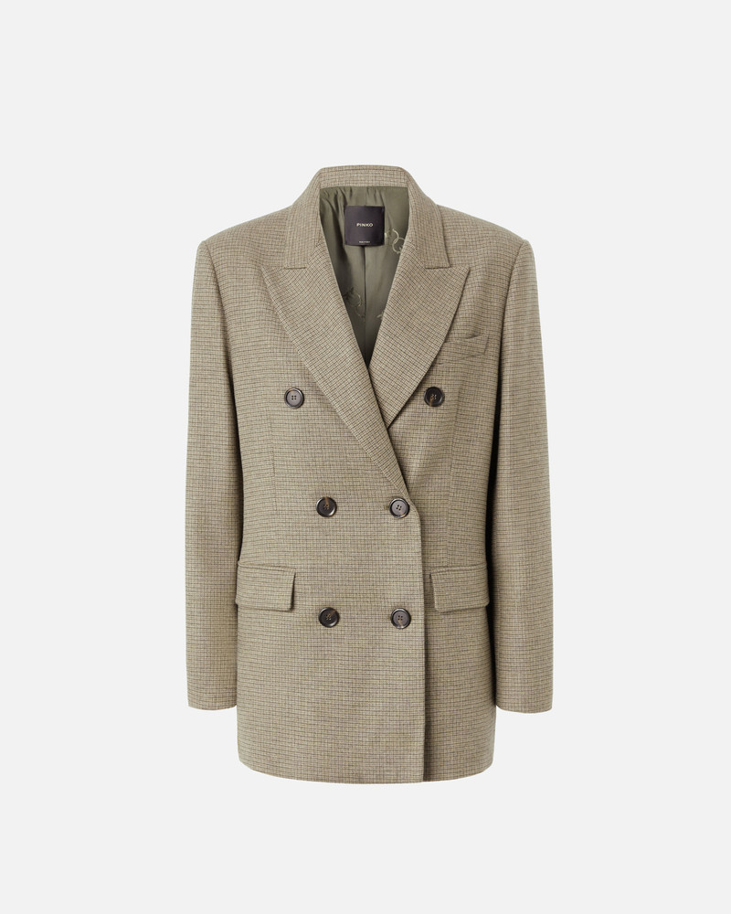 OVERSIZED DOUBLE-BREASTED CHECK BLAZER - 1