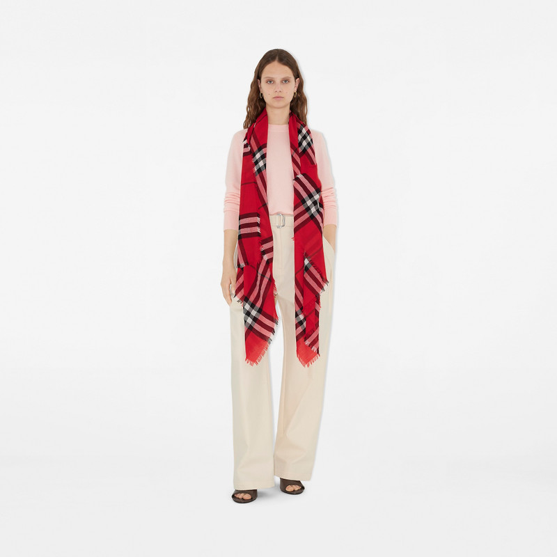 Burberry Wide Check Wool Scarf outlook