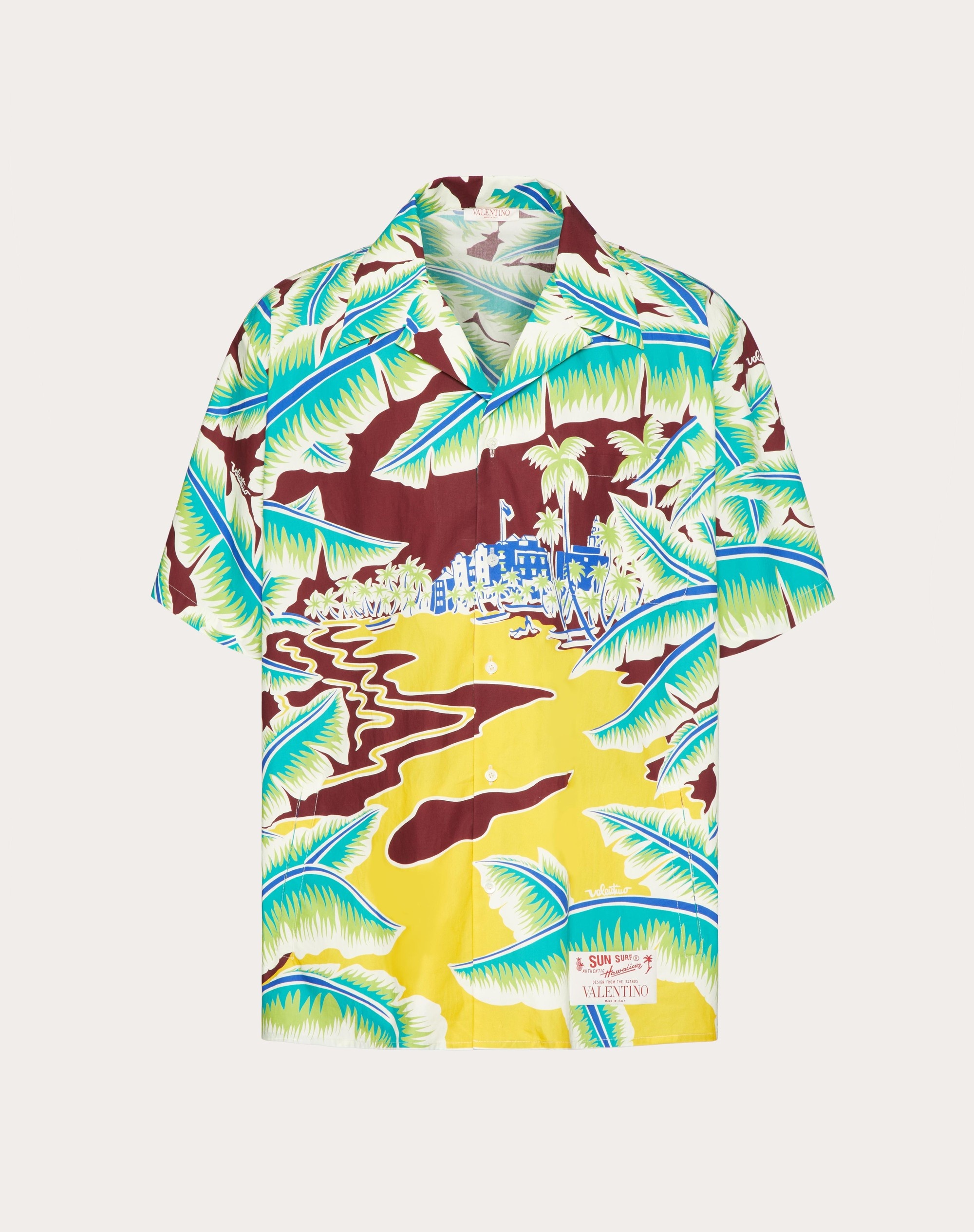 COTTON BOWLING SHIRT WITH SURF RIDER PRINT - 1