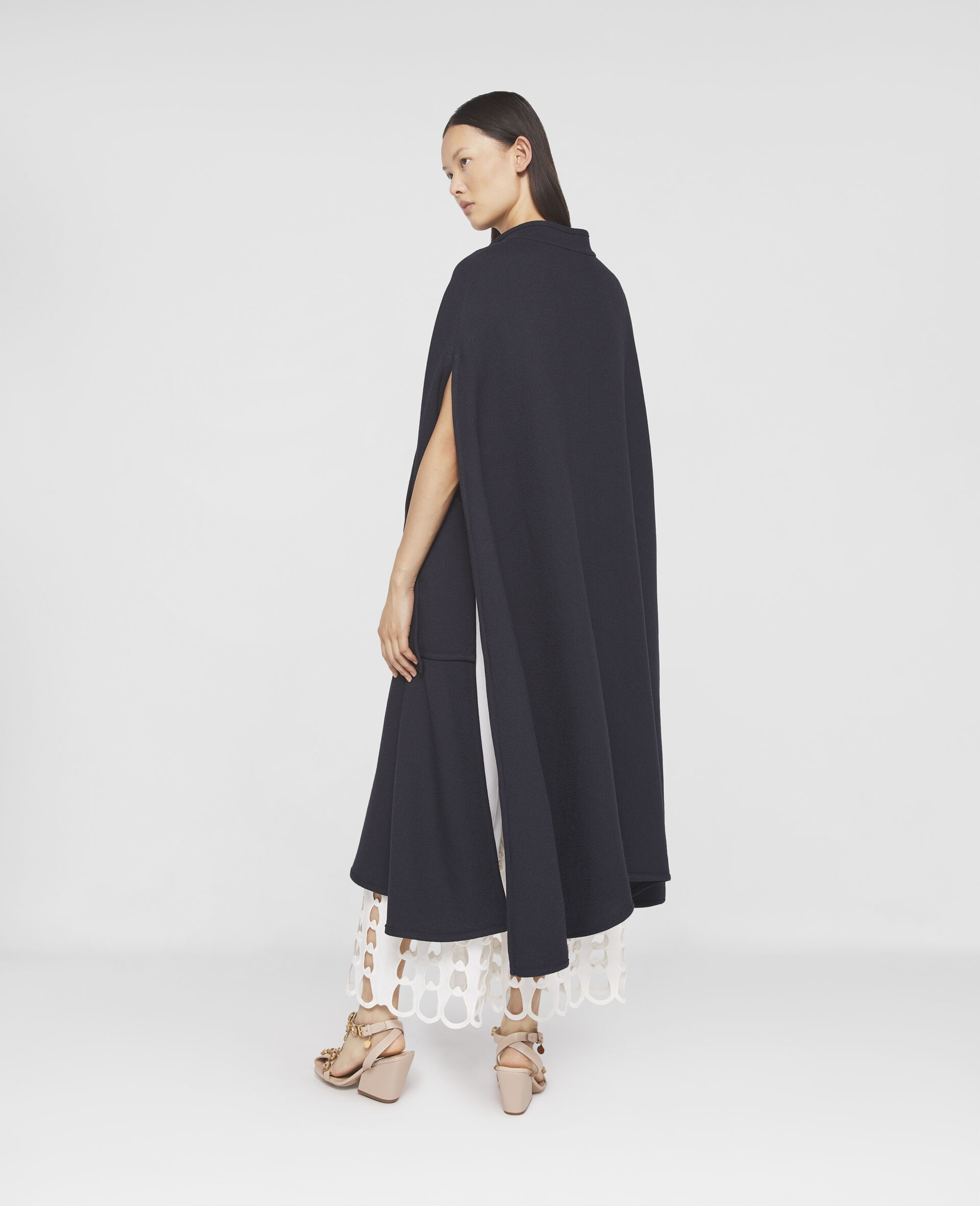 Wool Longline Cape Coat - 3
