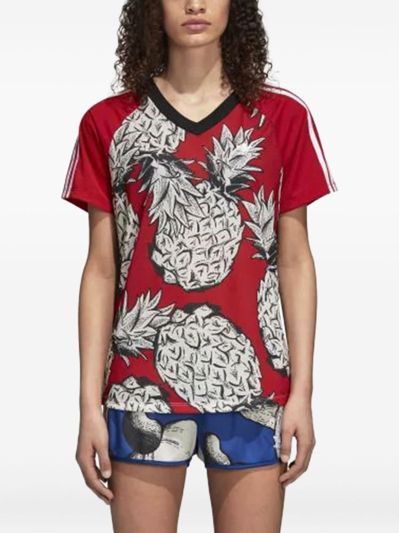 pineapple-print V-neck T-shirt 1