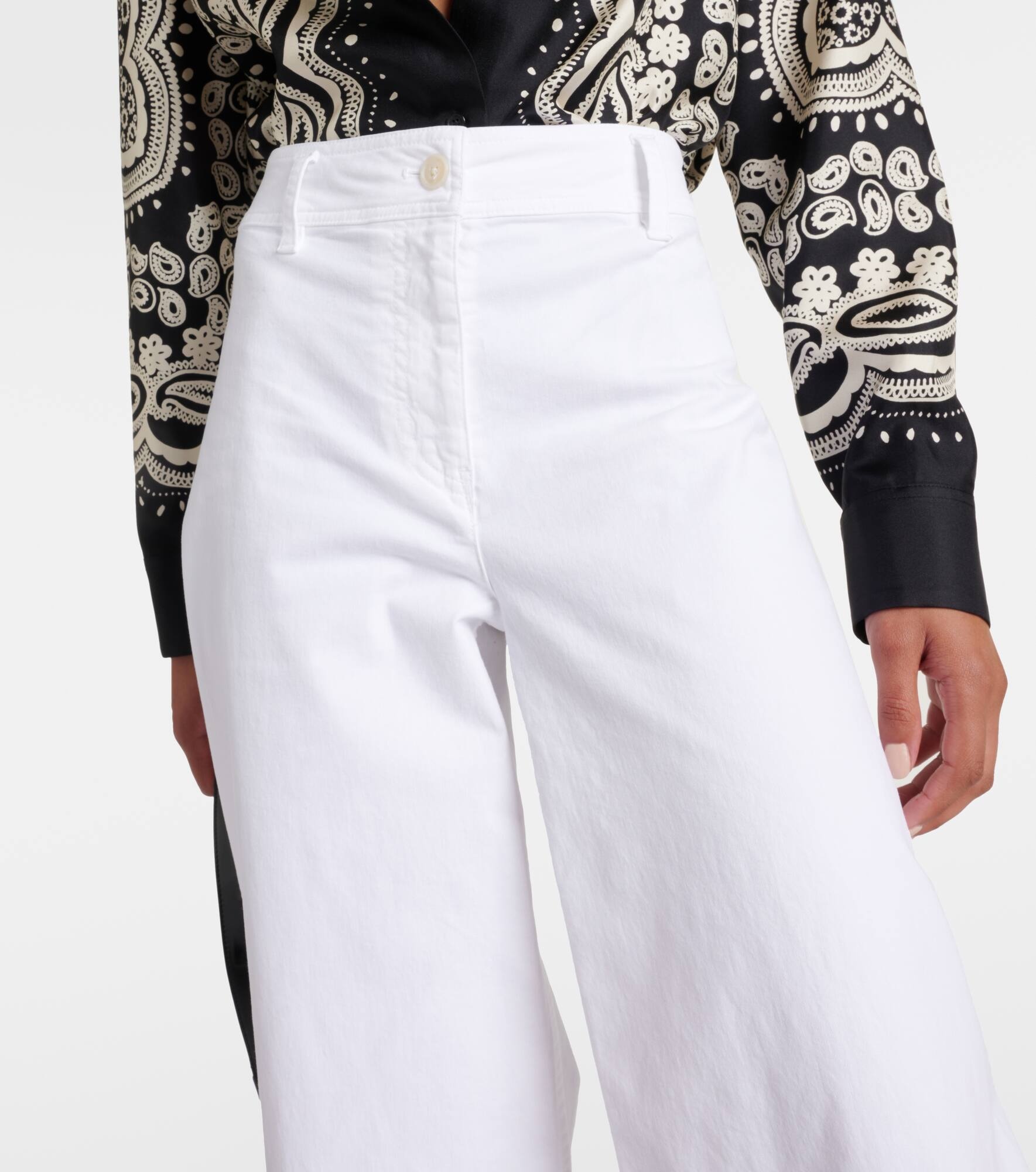 Megan cotton twill wide-leg pants - 4