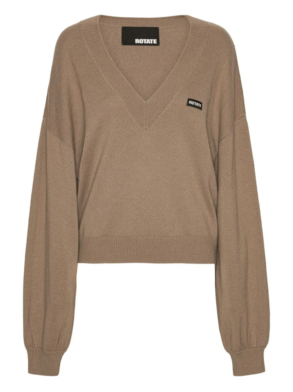 v-neck long-sleeve sweater - 1