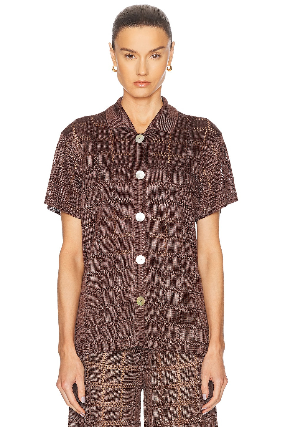 Short Sleeve Patchwork Shirt - 2
