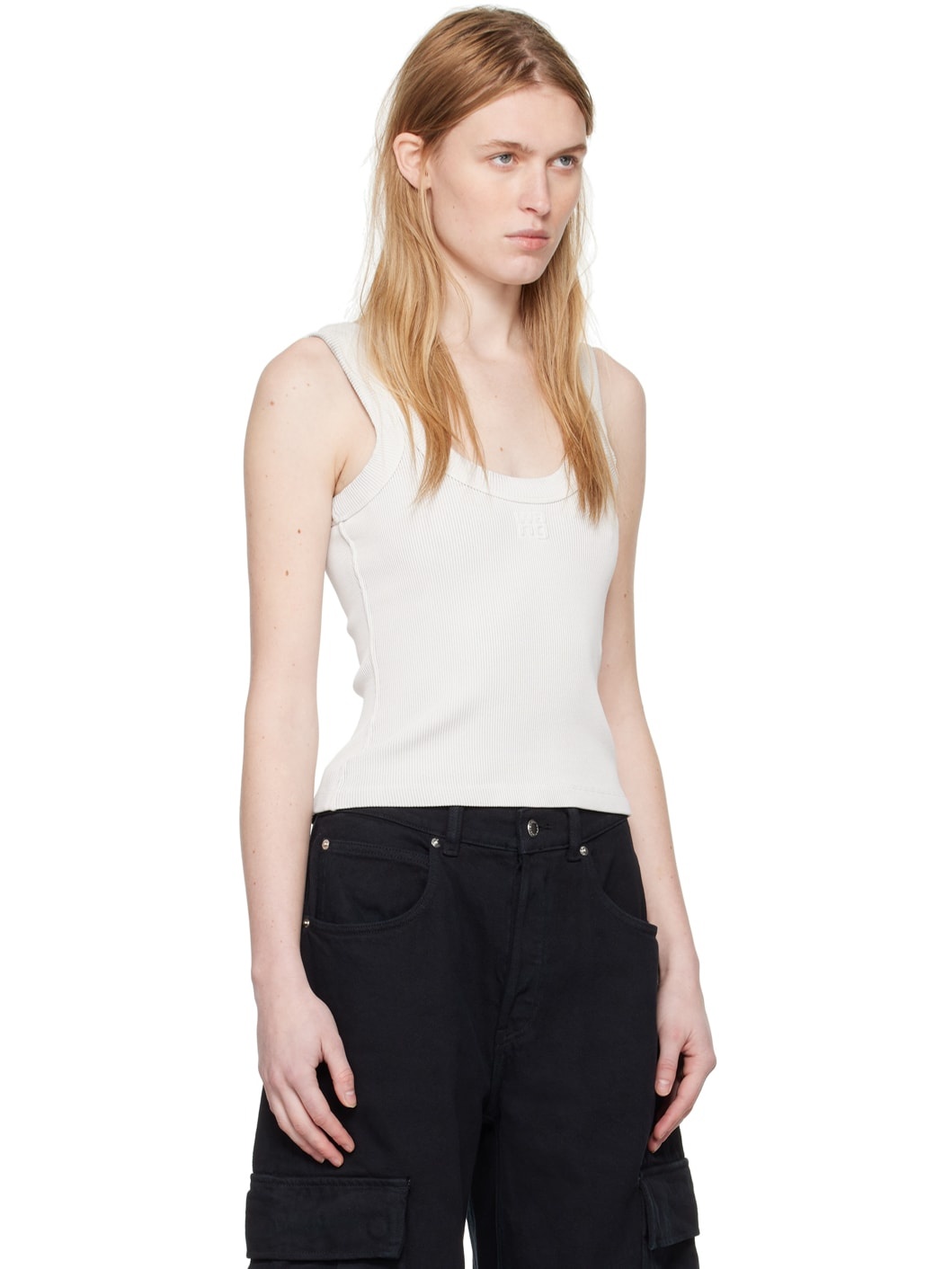 Gray Embossed Tank Top - 2