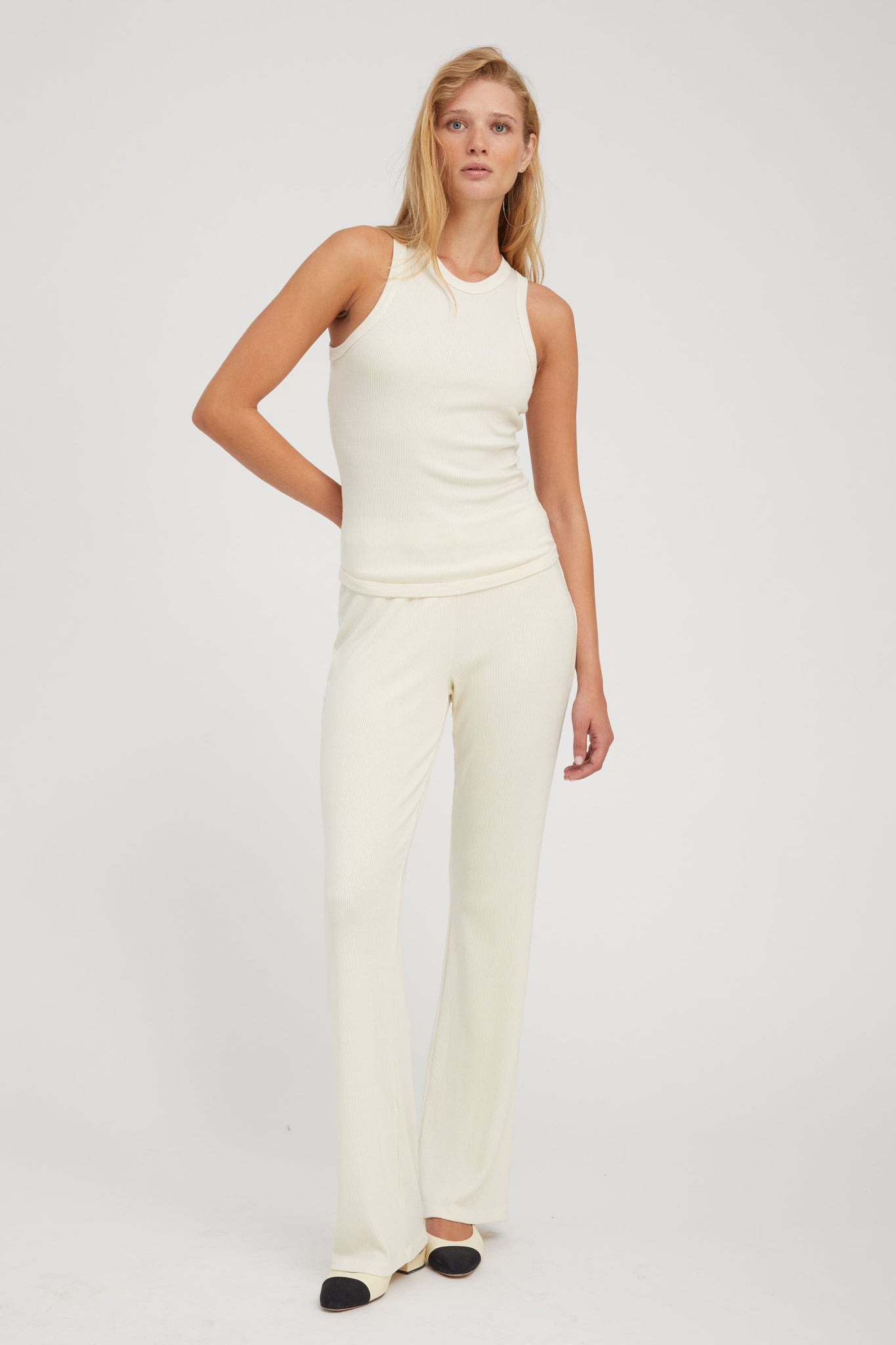 CREME RIB RACER TANK - 4