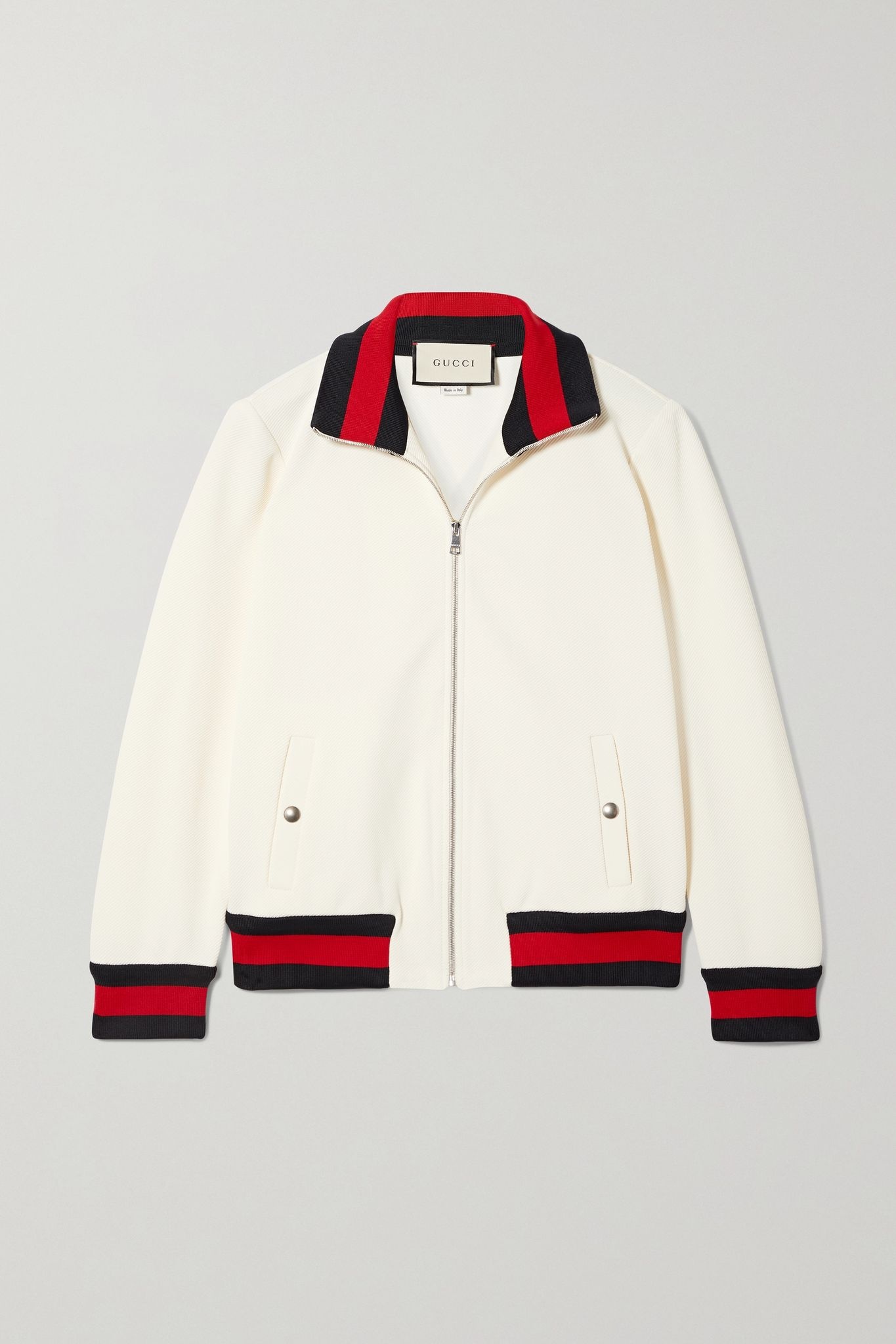 Striped twill bomber jacket - 1