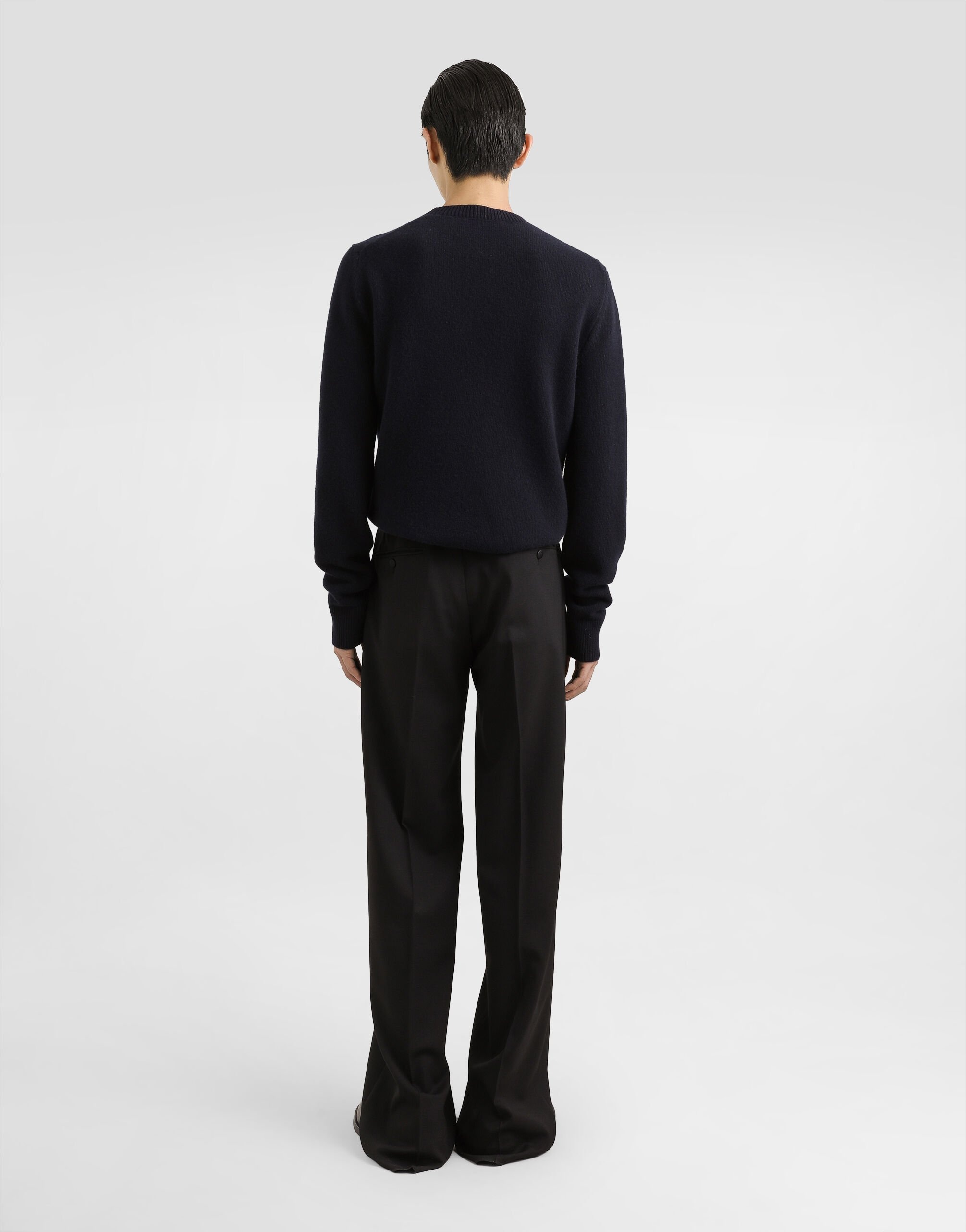 Wool round-neck sweater with bejeweled buttons - 3