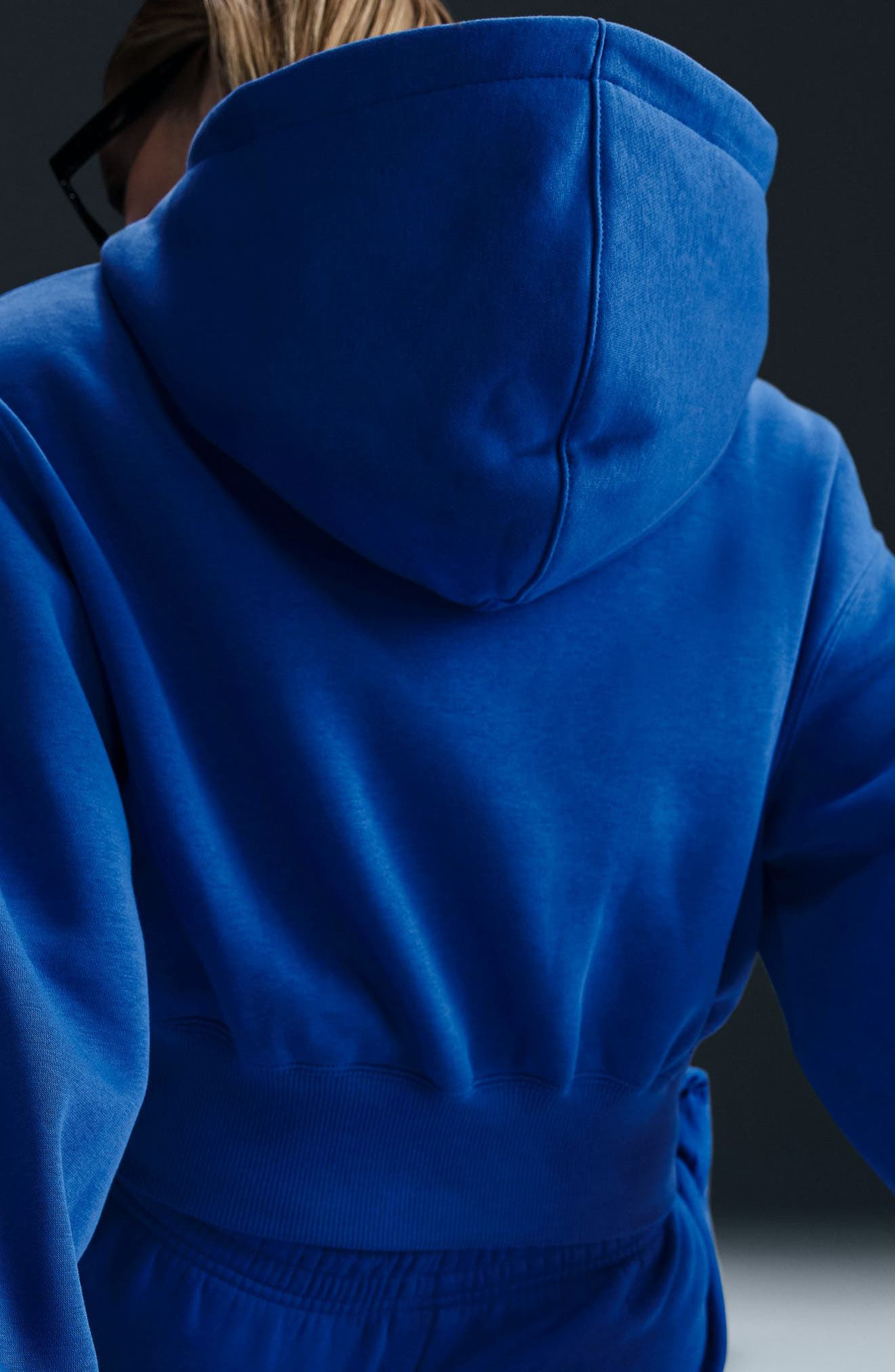 Nike Sportswear Phoenix Fleece Crop Hoodie in Game Royal/Sail at Nordstrom - 7