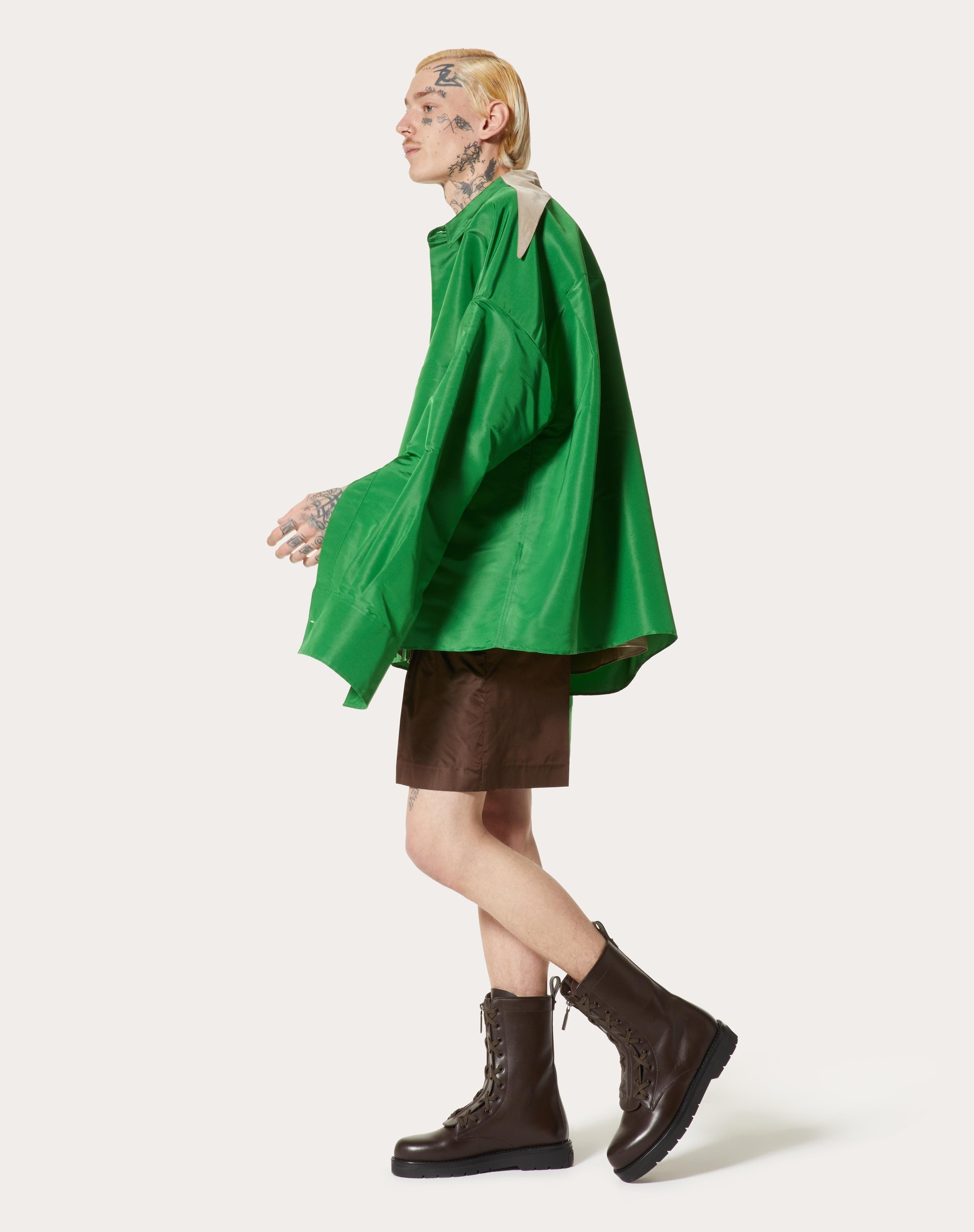 SILK FAILLE SHIRT JACKET - 2