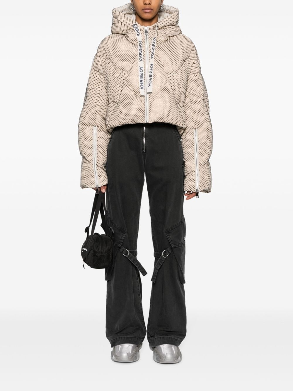 rhinestone-embellished padded jacket - 2