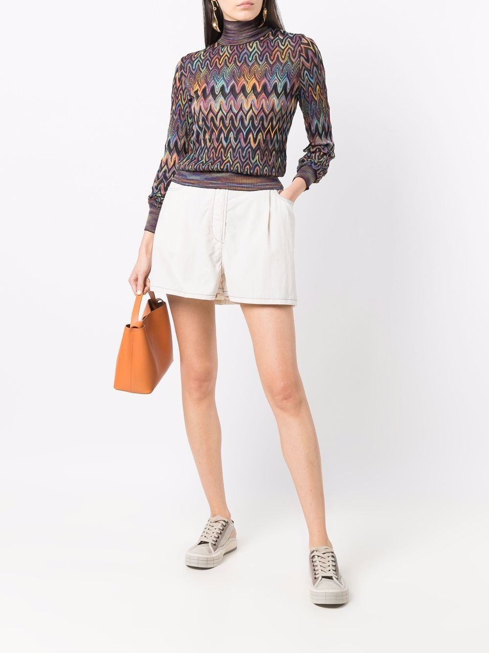 wide-leg stitch-detail shorts - 2