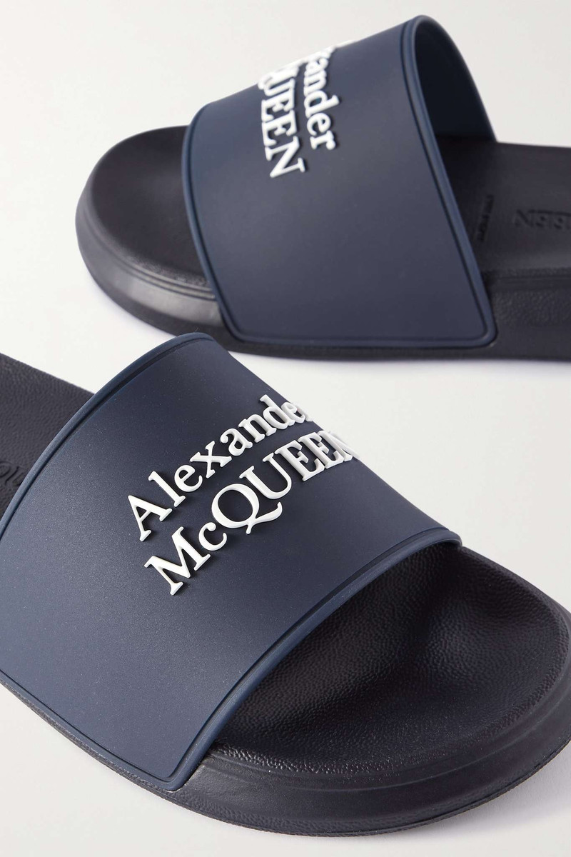 Logo-embellished rubber slides 4