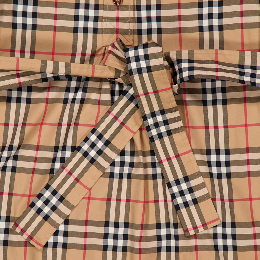Burberry Vintage Check Tie-Waist Shirt Dress - 2