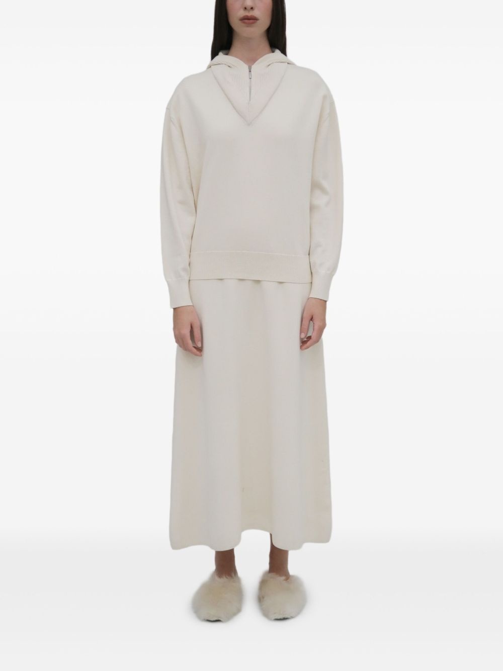 hooded V-neck pullover - 5