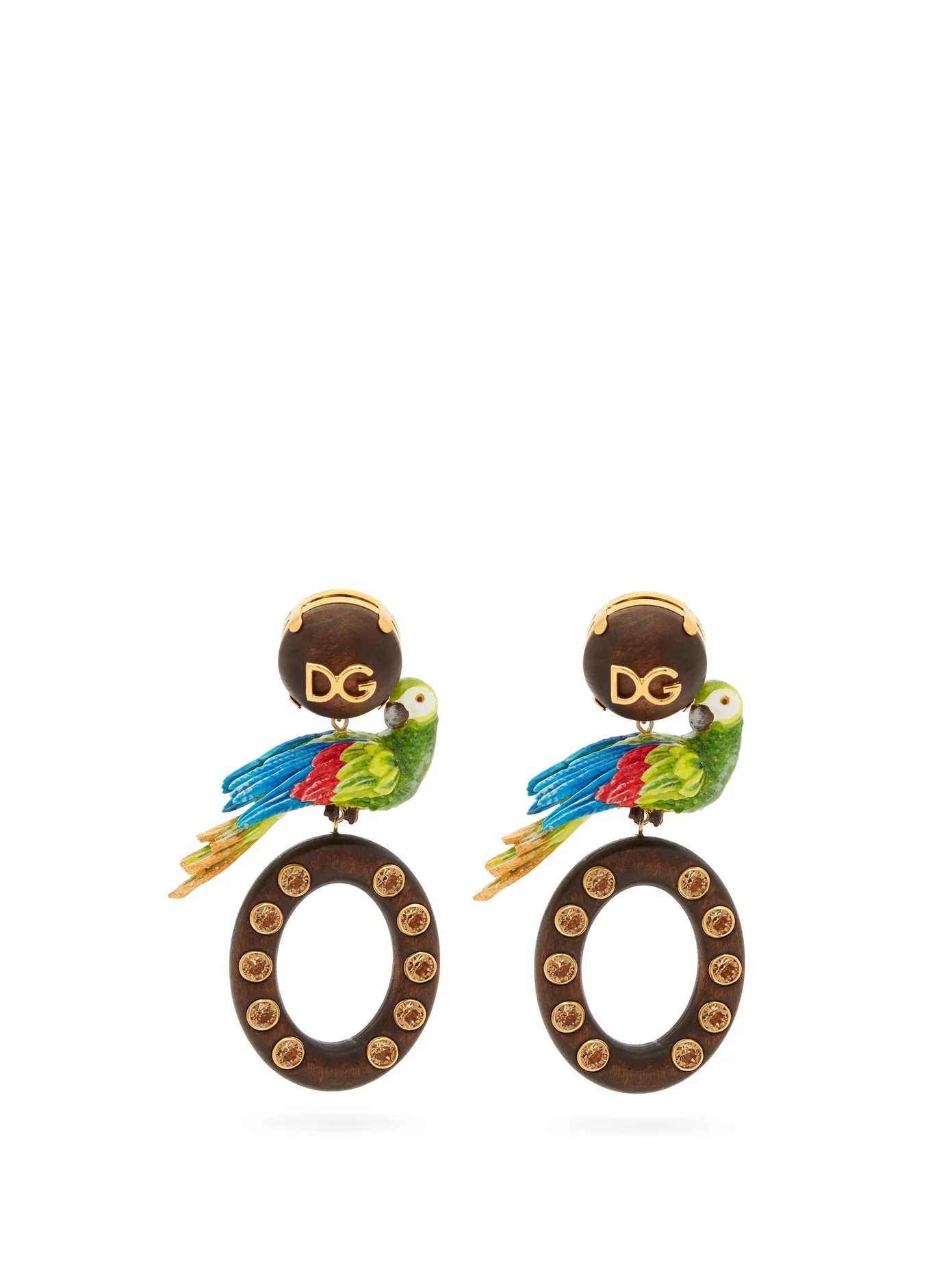 Parrot drop clip earrings - 1