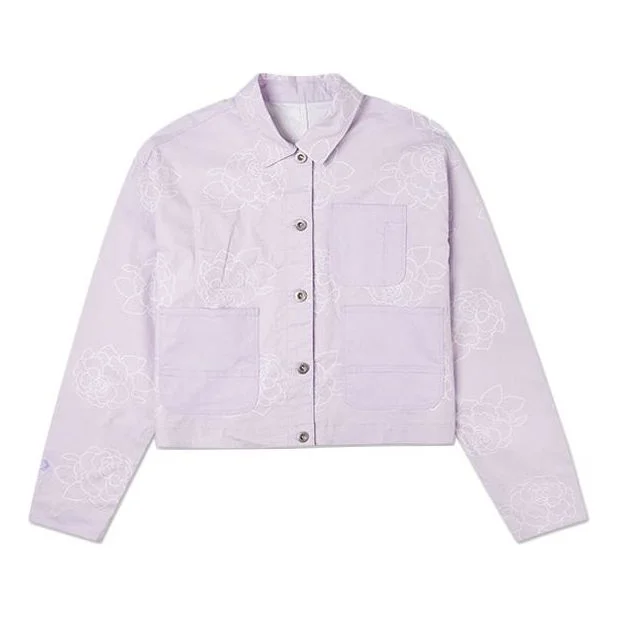 (WMNS) Converse Printing Casual Reversible Short Shirt Jacket Purple 10022421-A01 - 1