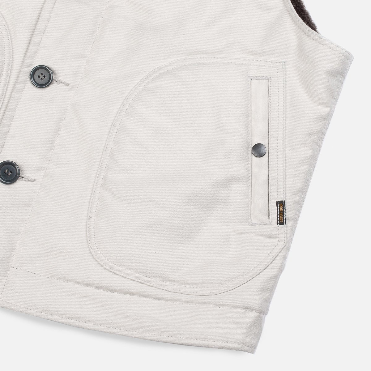 IHV-22-IVO Alpaca Lined Whipcord N1 Deck Vest - Ivory - 7