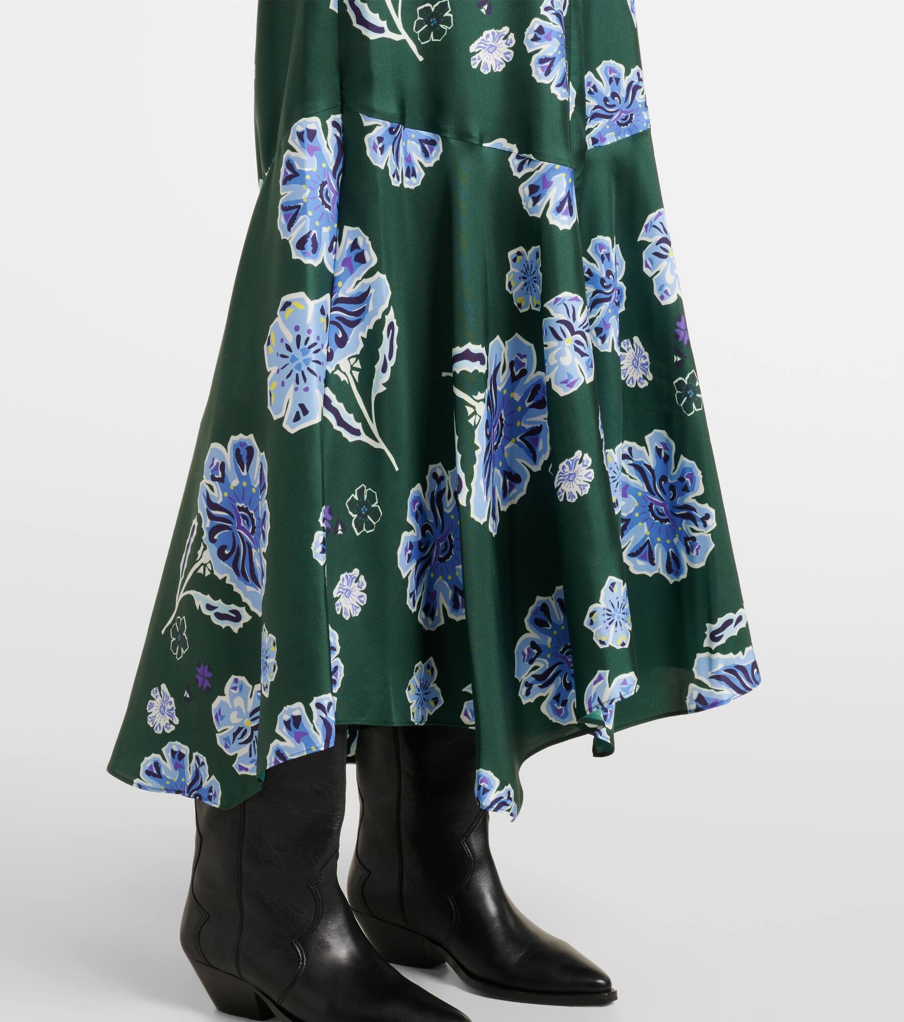 Big Garden floral silk twill midi dress - 5