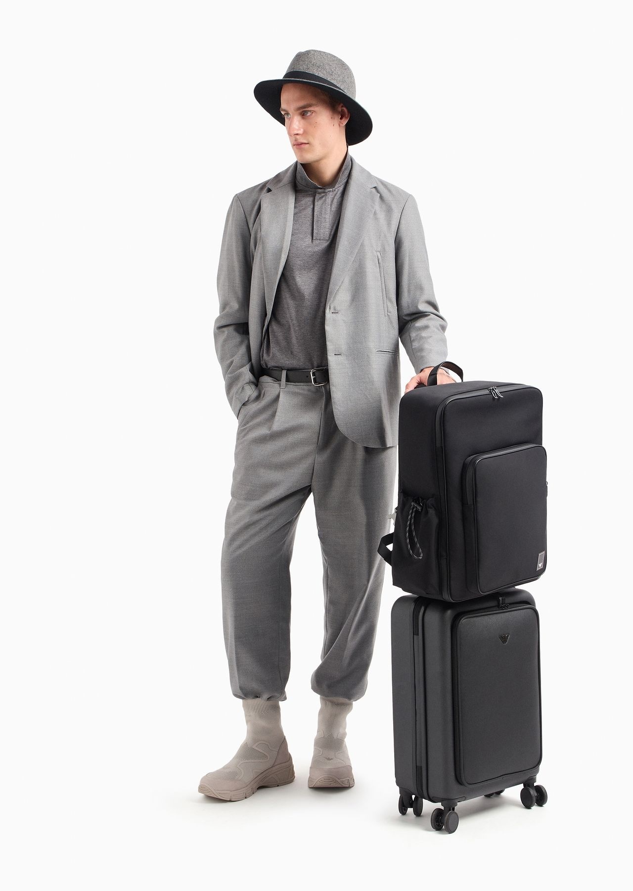 ABS carry-on case with Saffiano detail and eagle plate - 7