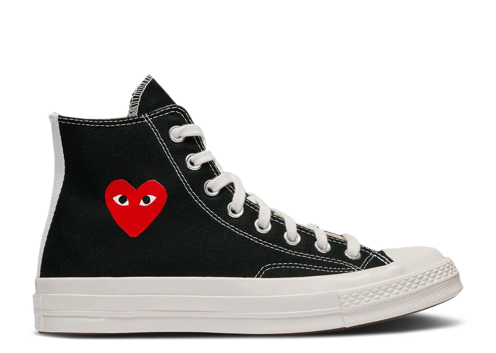 COMME DES GARÇONS PLAY X CHUCK 70 HIGH 'SMALL RED HEART - BLACK' - 1
