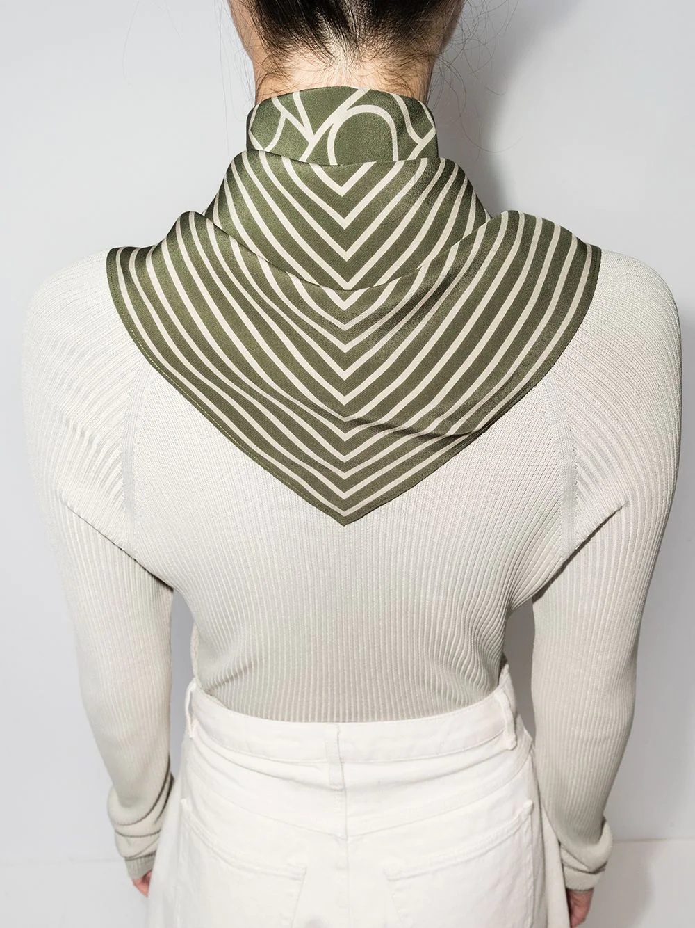 monogram silk scarf - 4