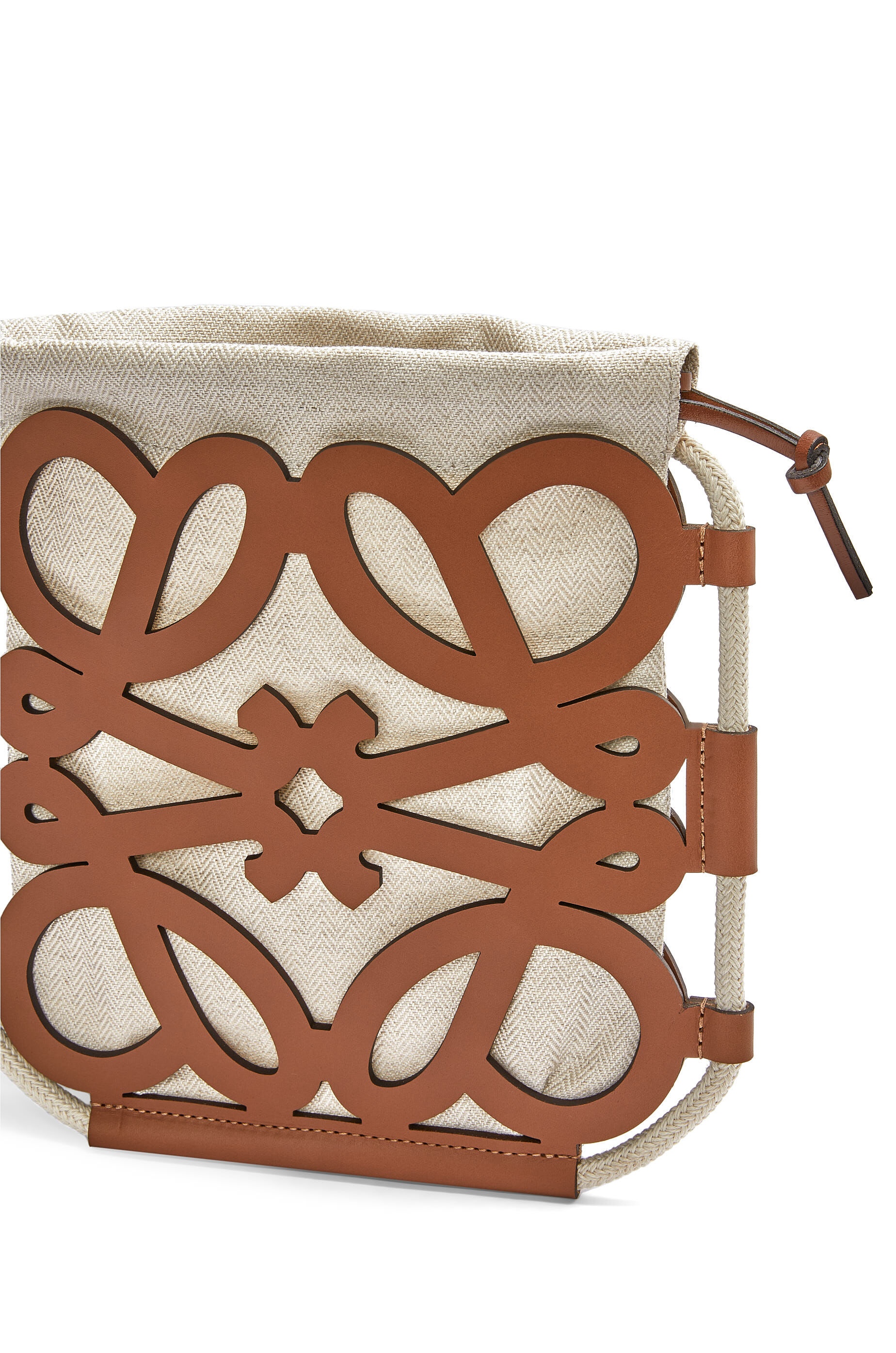 Anagram cut-out crossbody in classic calfskin and canvas - 6