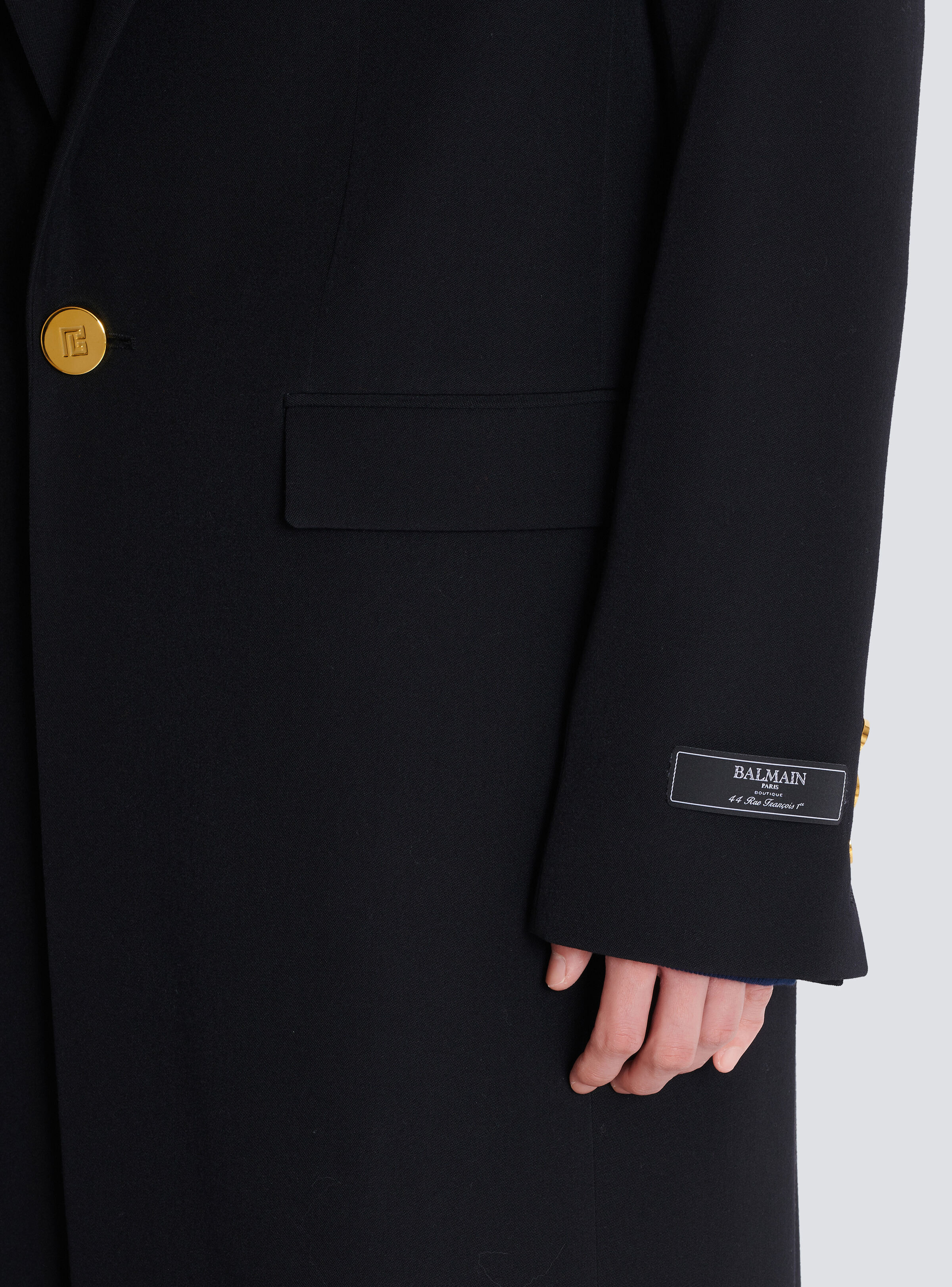Long coat in grain de poudre wool - 9