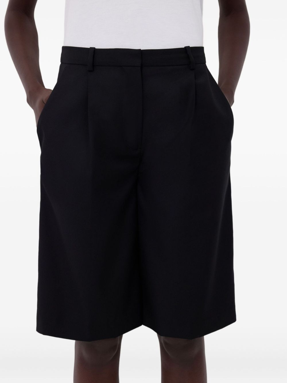 pleated wool shorts - 3
