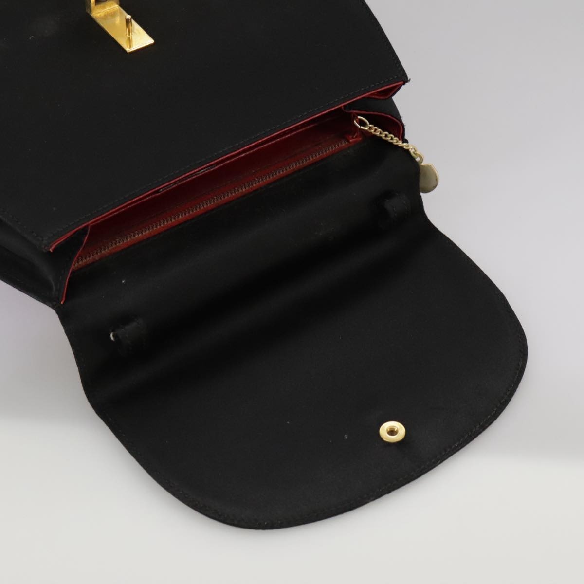 CELINE Hand Bag Nylon Gold Black - 8