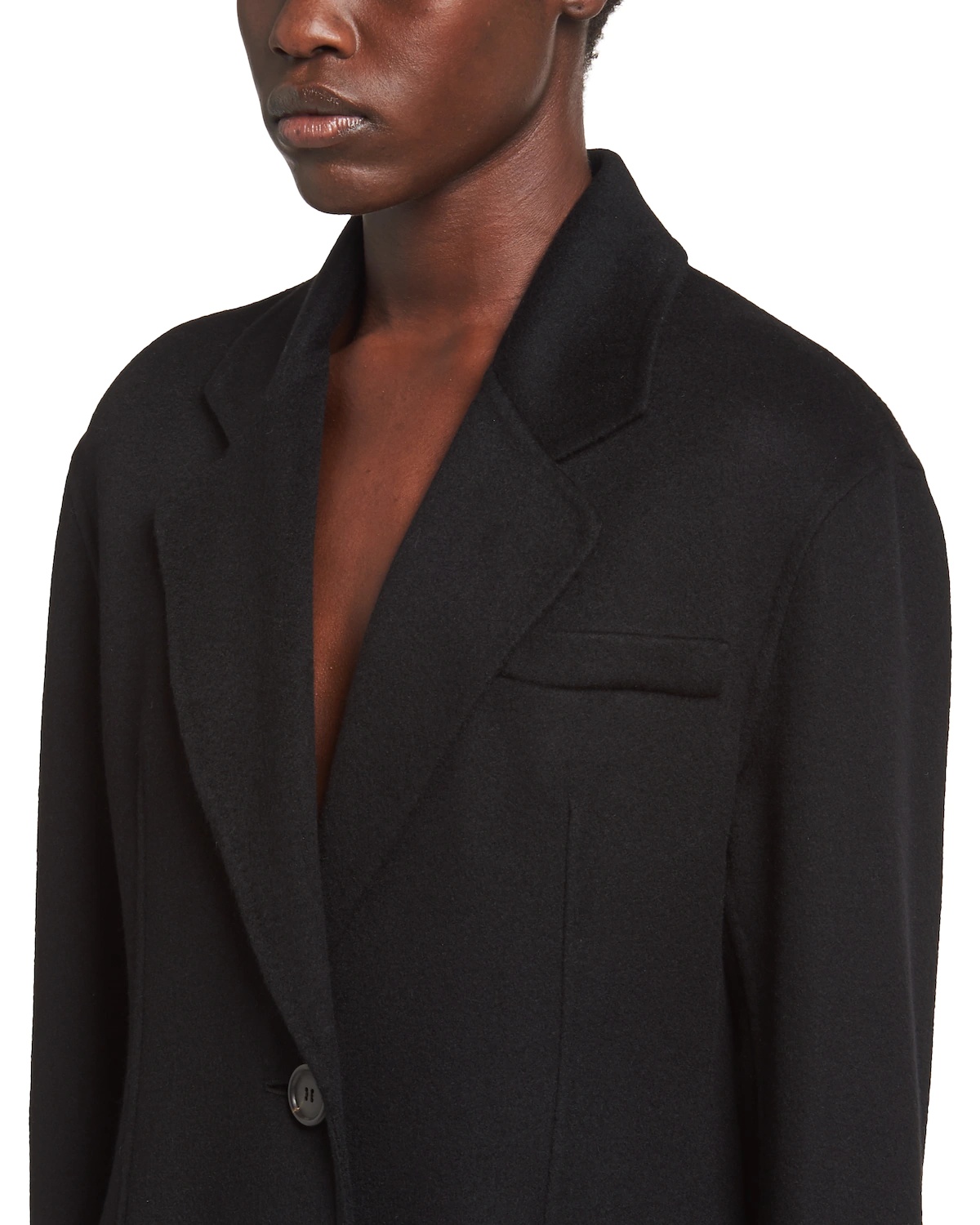 Single-breasted wool and cashmere coat - 5