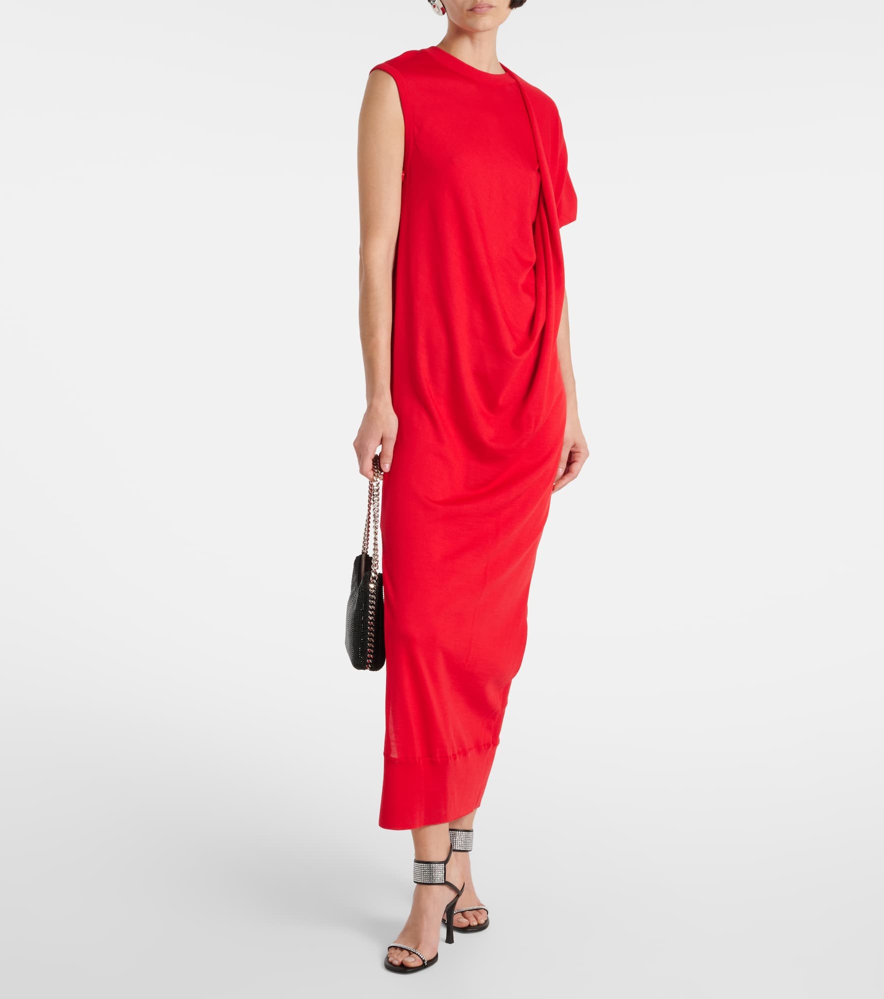 Draped wool maxi dress - 3