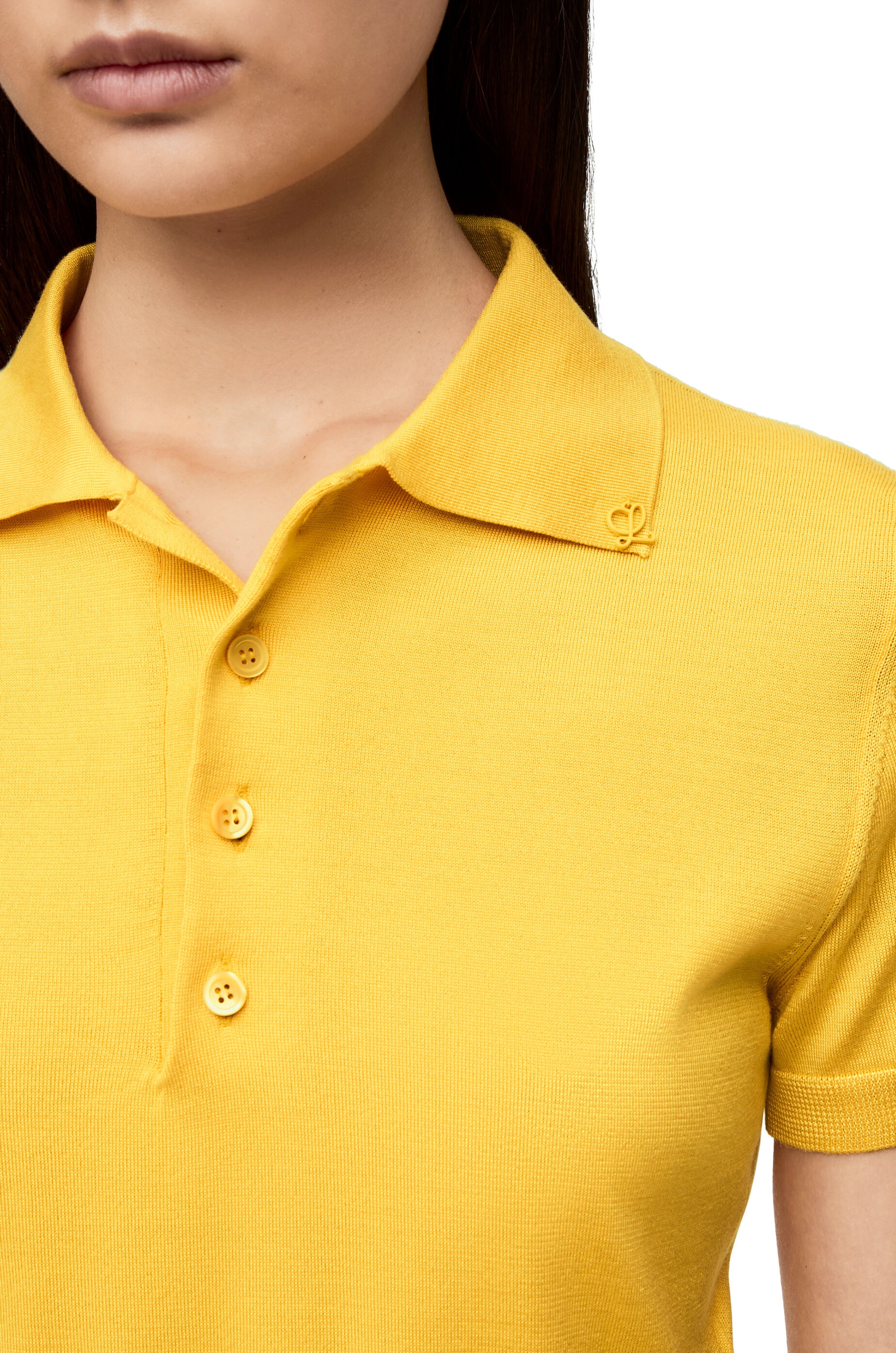 Cropped polo sweater in silk - 5