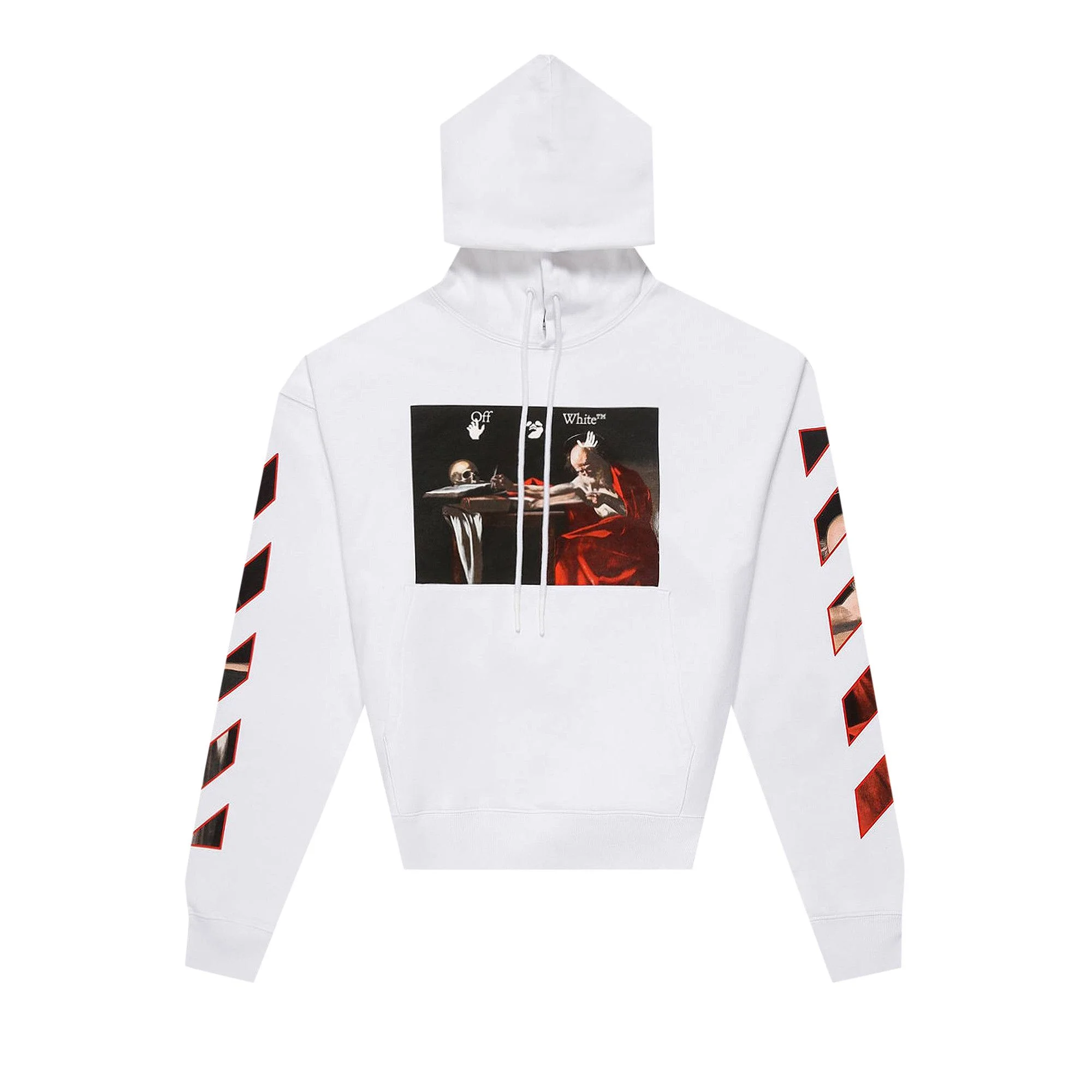 Off-White Caravaggio Print Hooded Sweatshirt 'White/Black' - 1