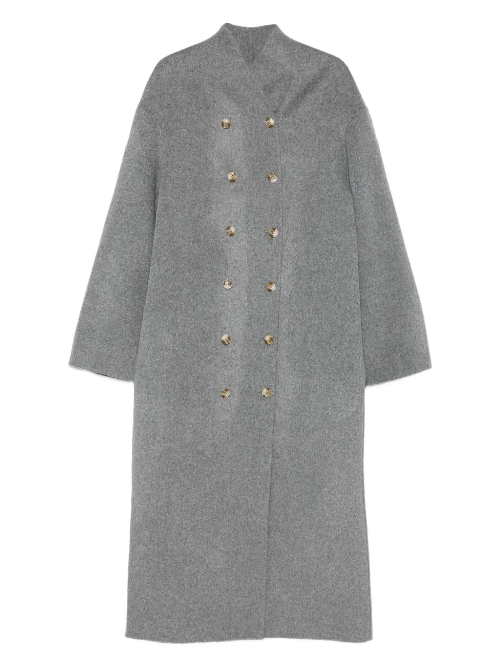 double-breasted wool-cashmere coat - 1