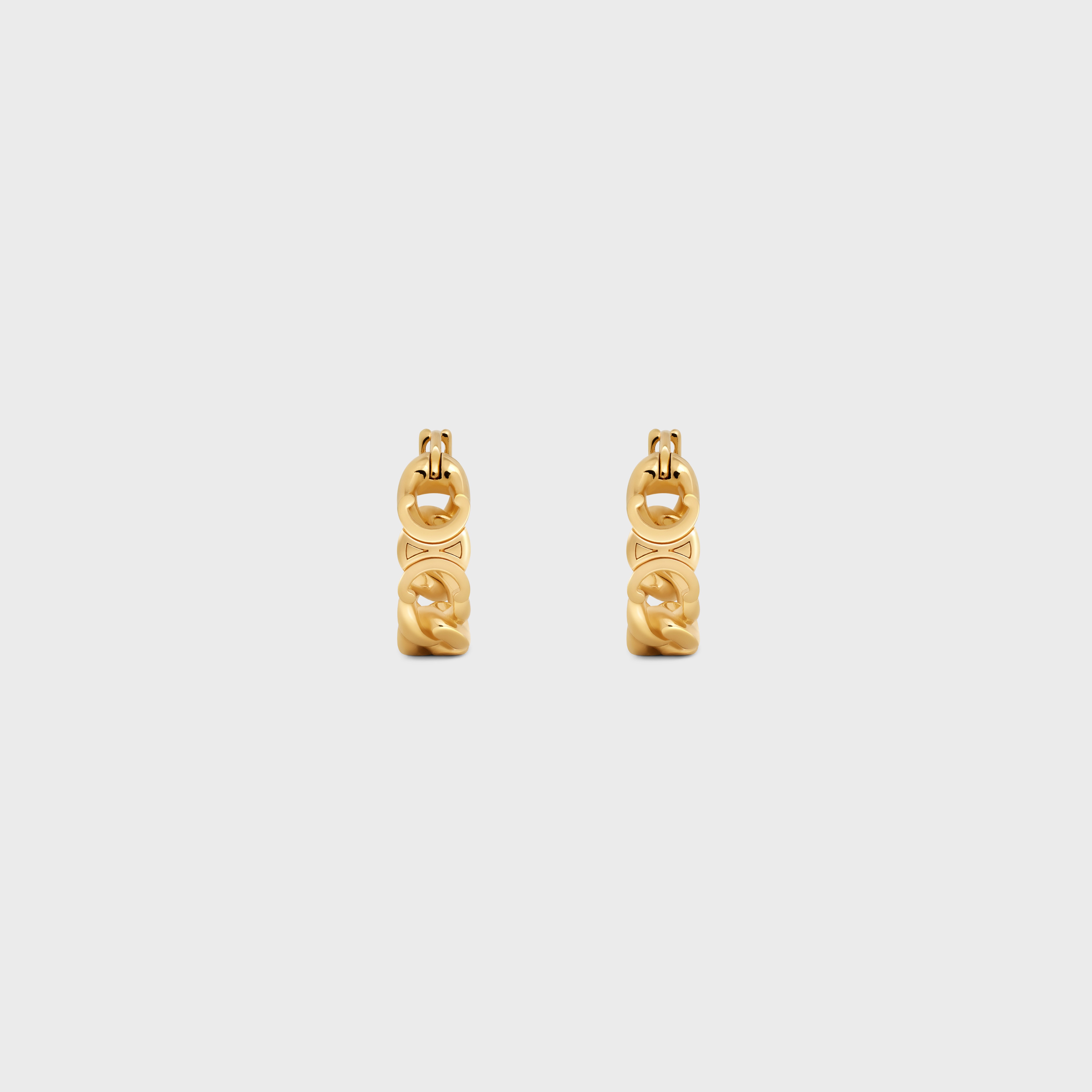 Triomphe Small Gourmette Hoops in Brass with Gold Finish - 3