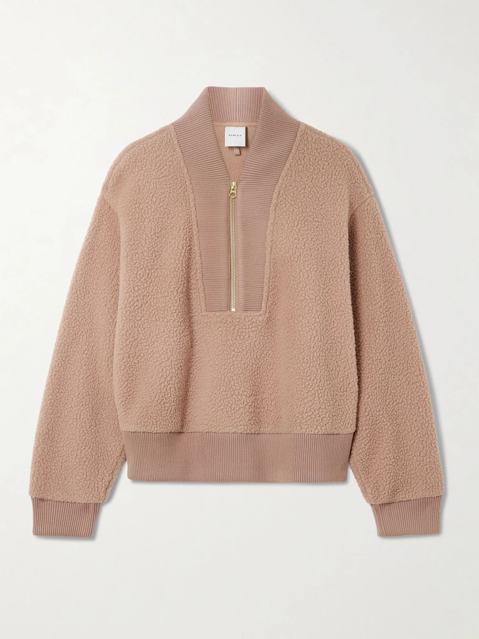Mumford recycled-fleece half-zip sweatshirt Light brown - 1