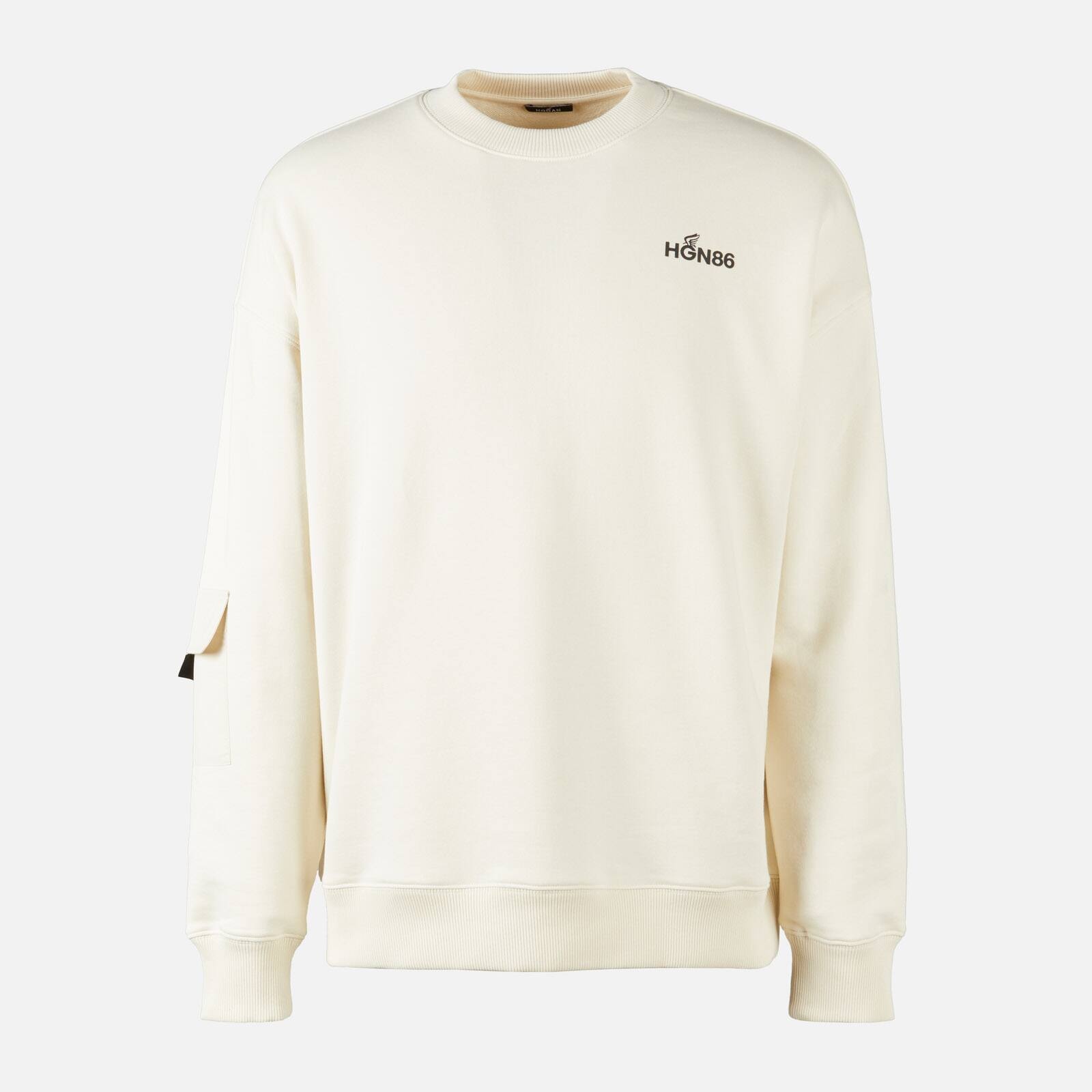 Round-neck Sweatshirt White - 1