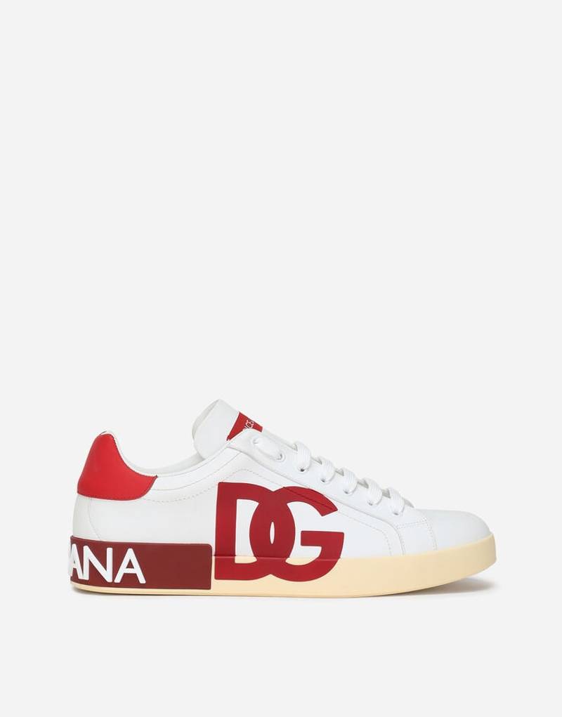 Calfskin Portofino sneakers with DG logo print - 1