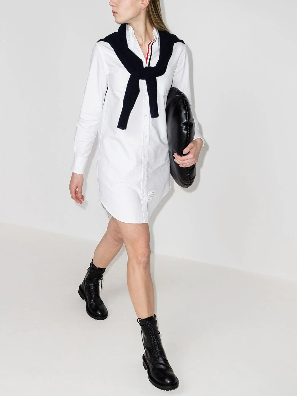 RWB-stripe mini shirtdress - 5
