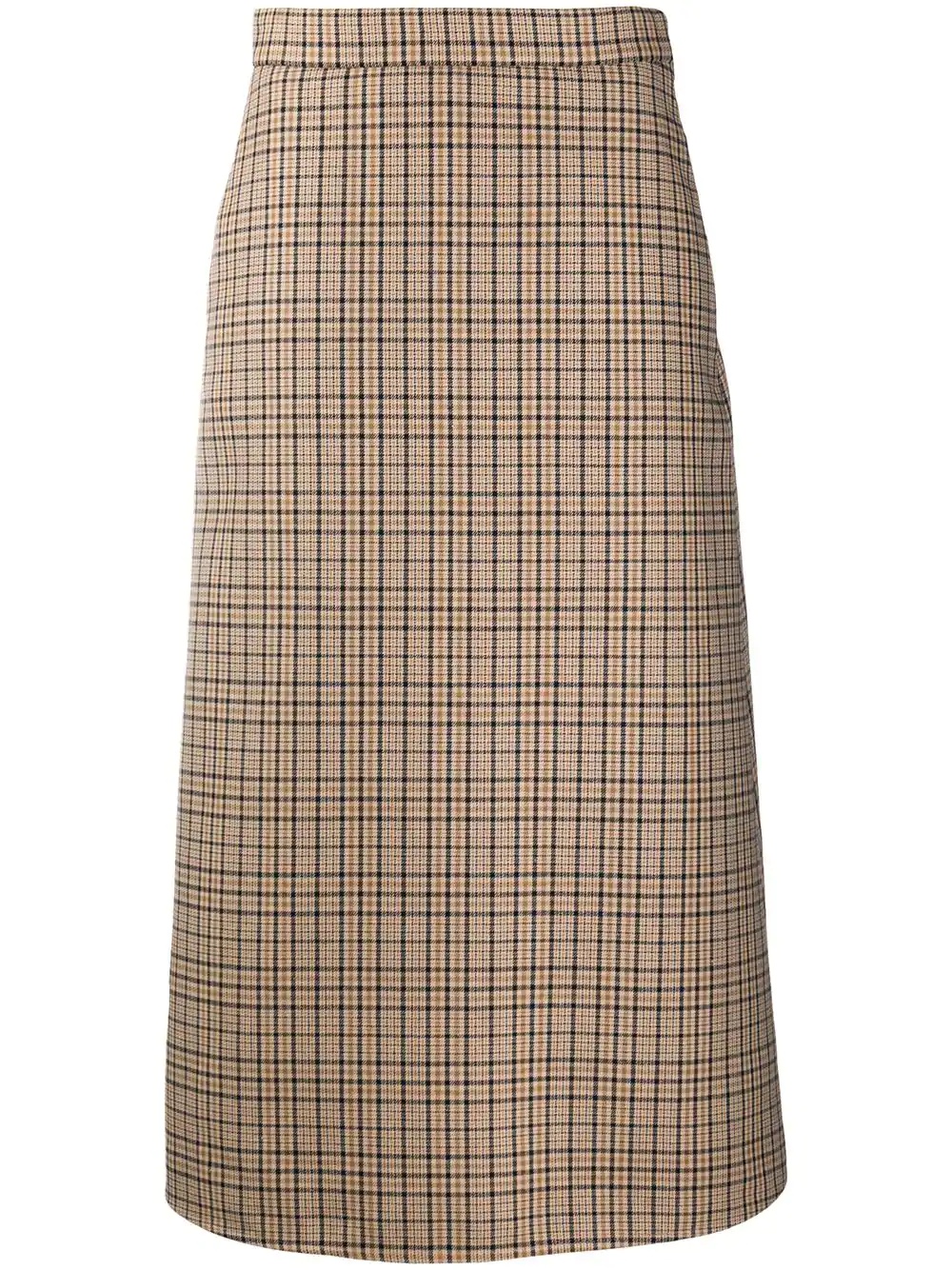 plaid check A-line skirt - 1